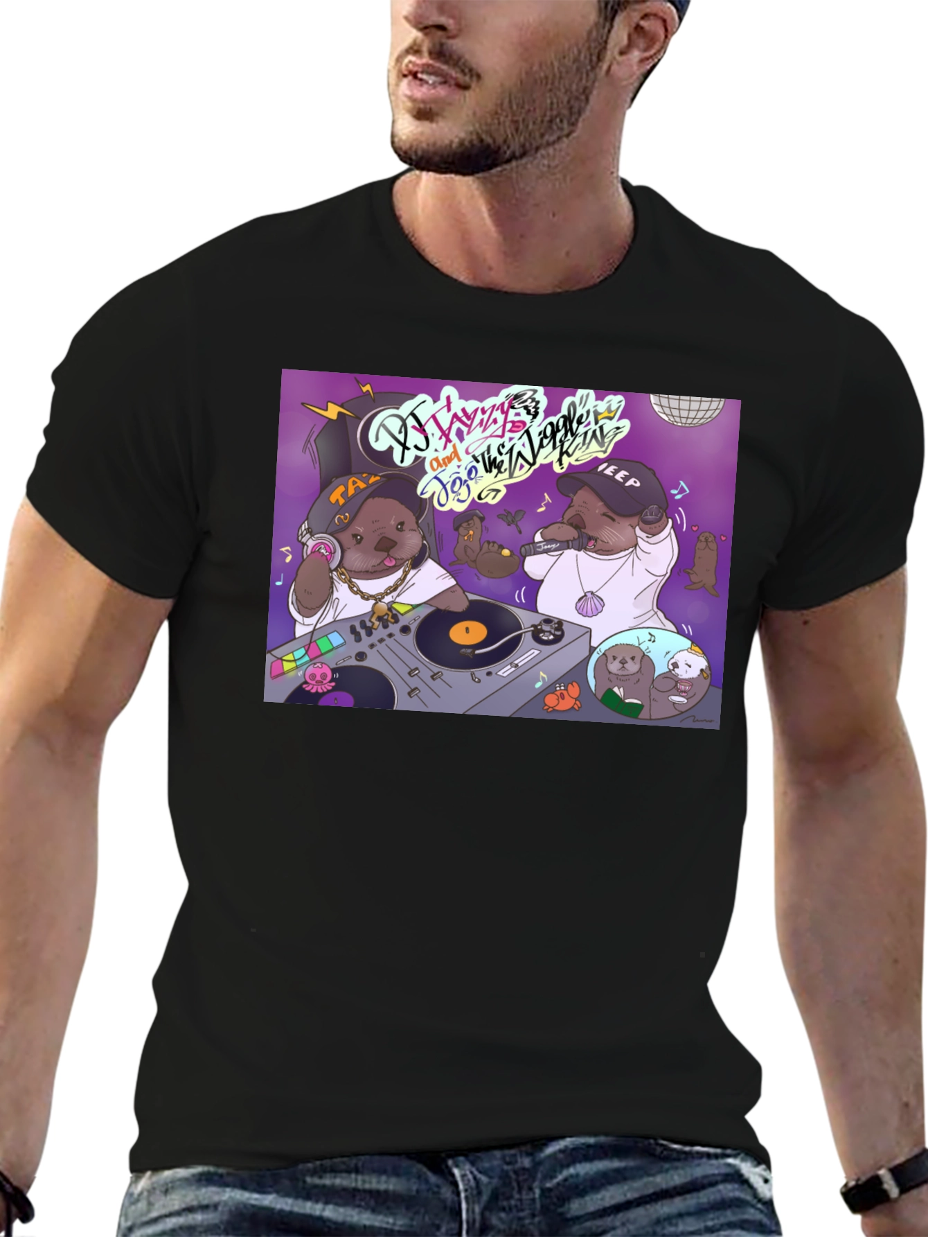 DJ Otter Hip Hop Graphic T-Shirt