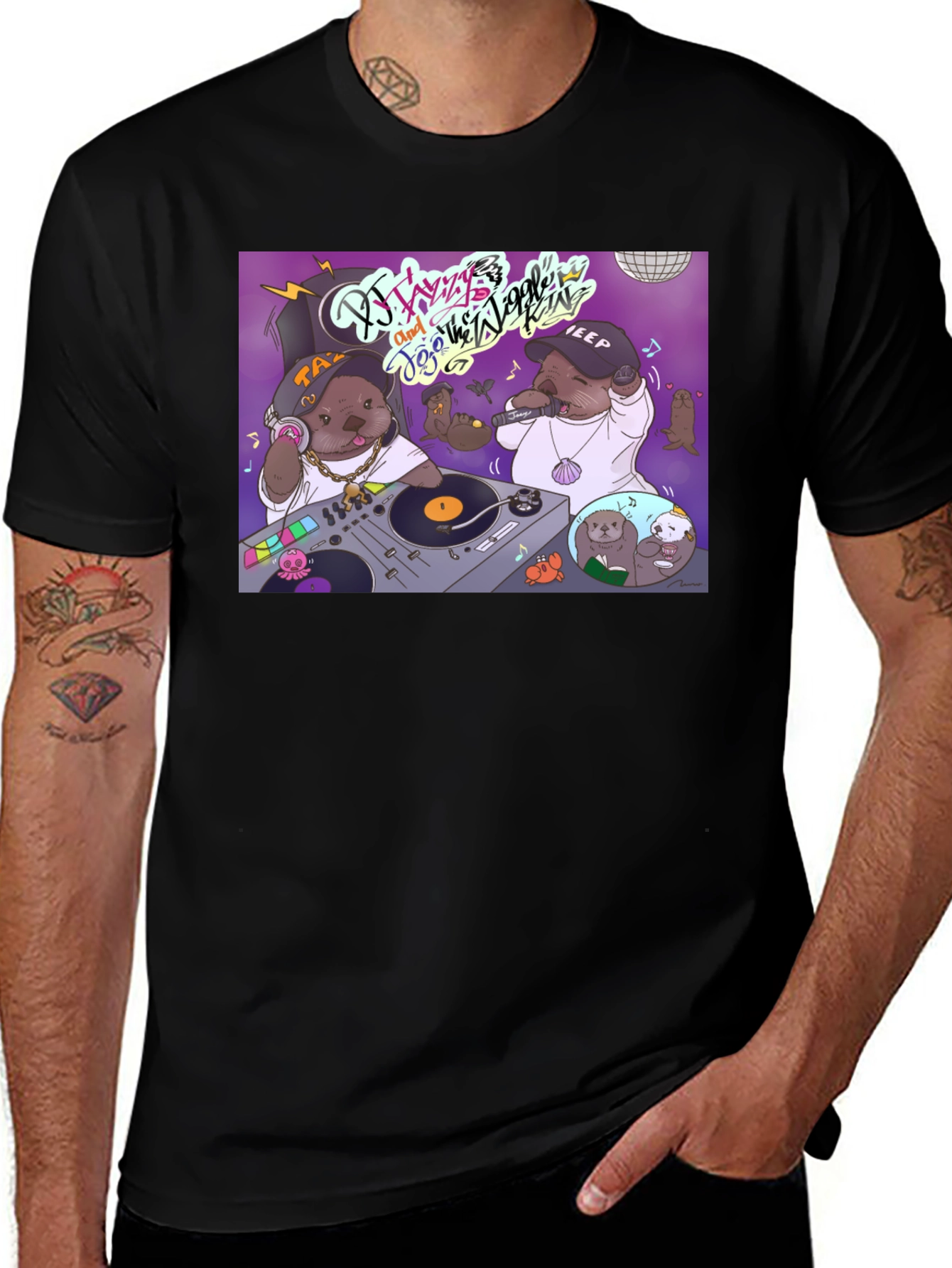 DJ Otter Hip Hop Graphic T-Shirt