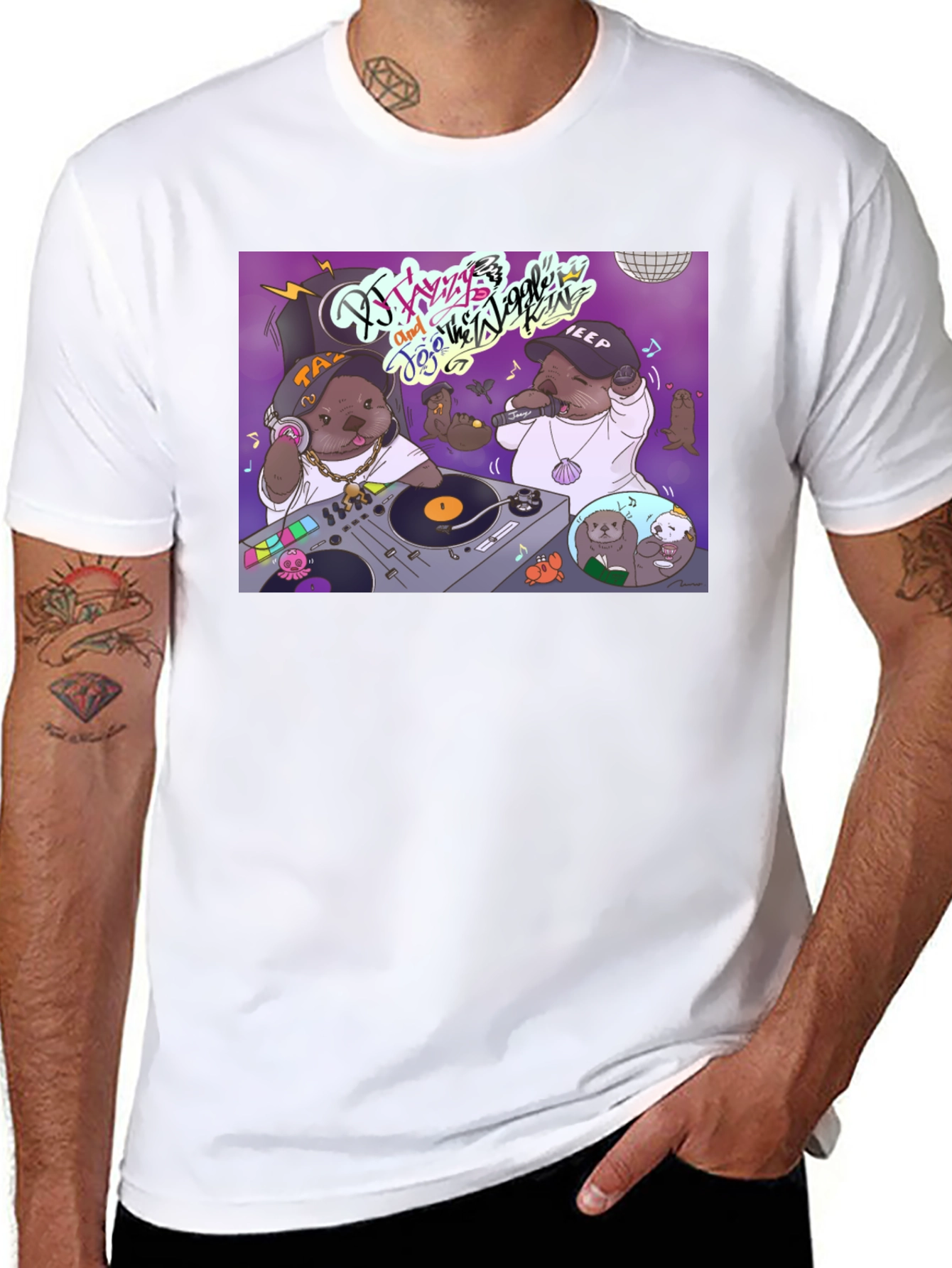 DJ Otter Hip Hop Graphic T-Shirt