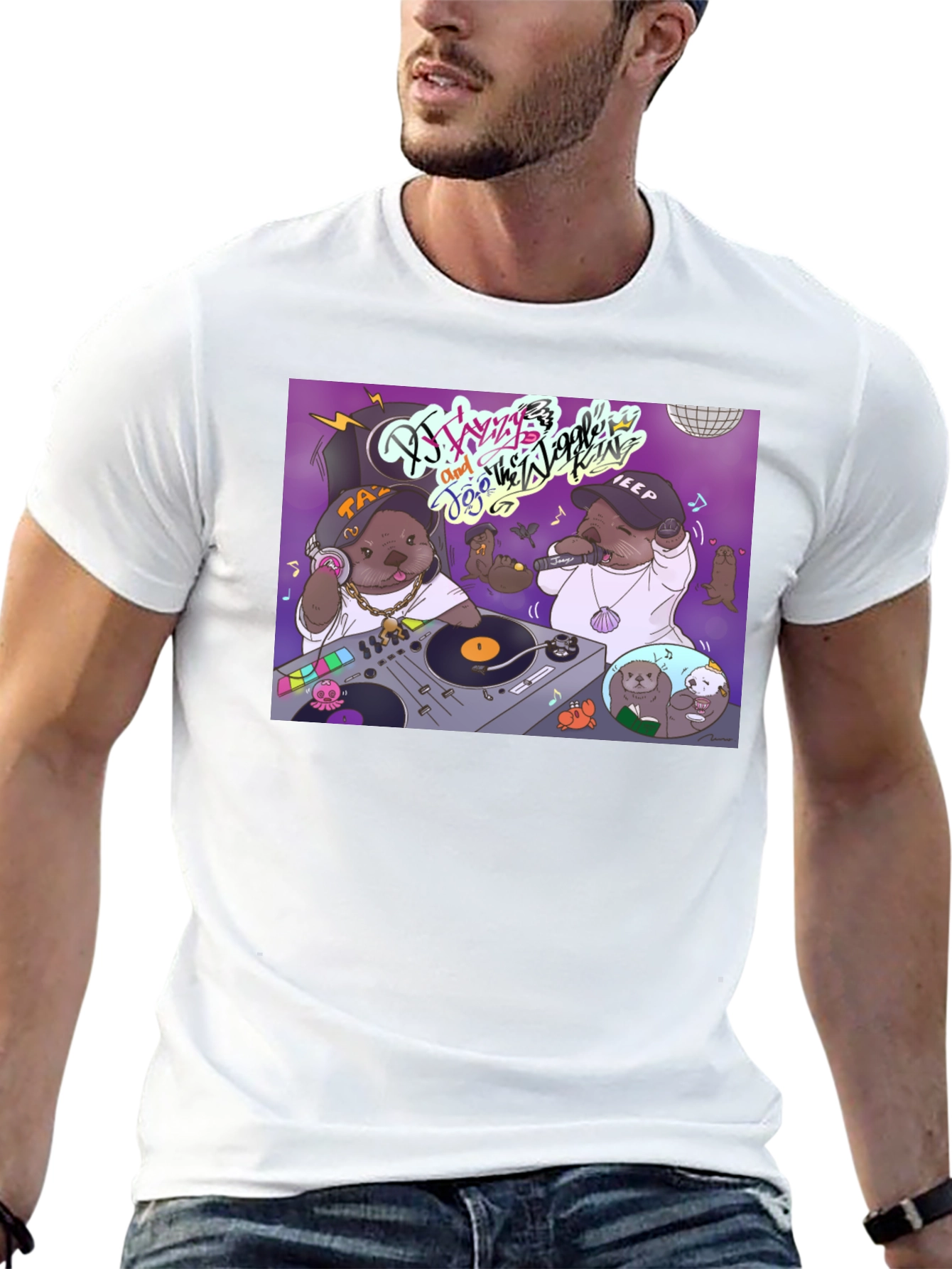 DJ Otter Hip Hop Graphic T-Shirt