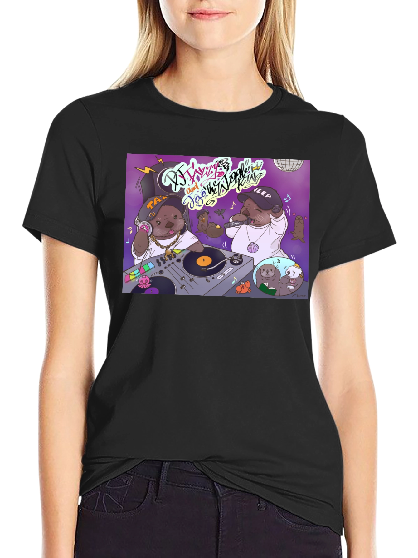 DJ Otter Hip Hop Graphic T-Shirt