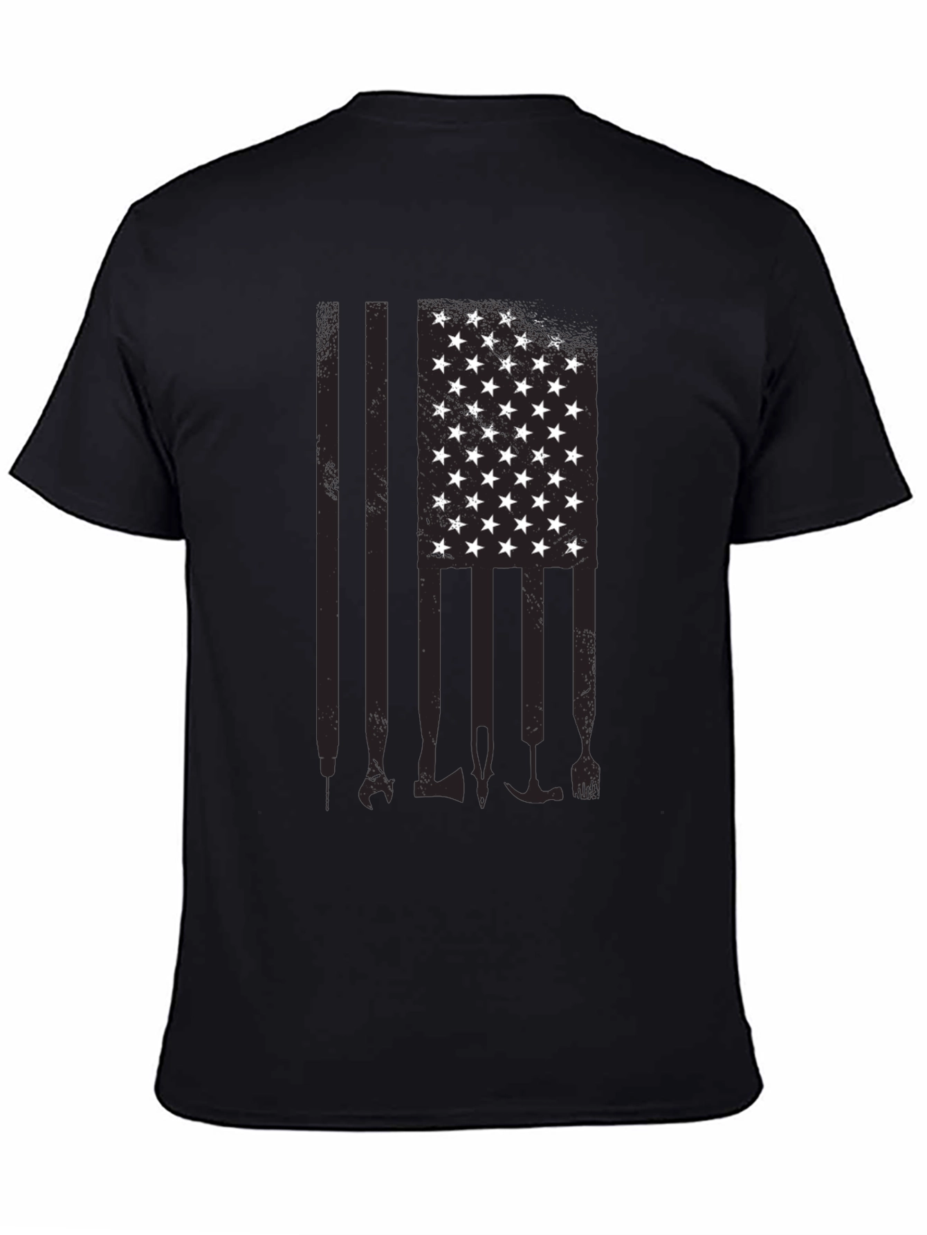 American Flag Tools Black T-Shirt