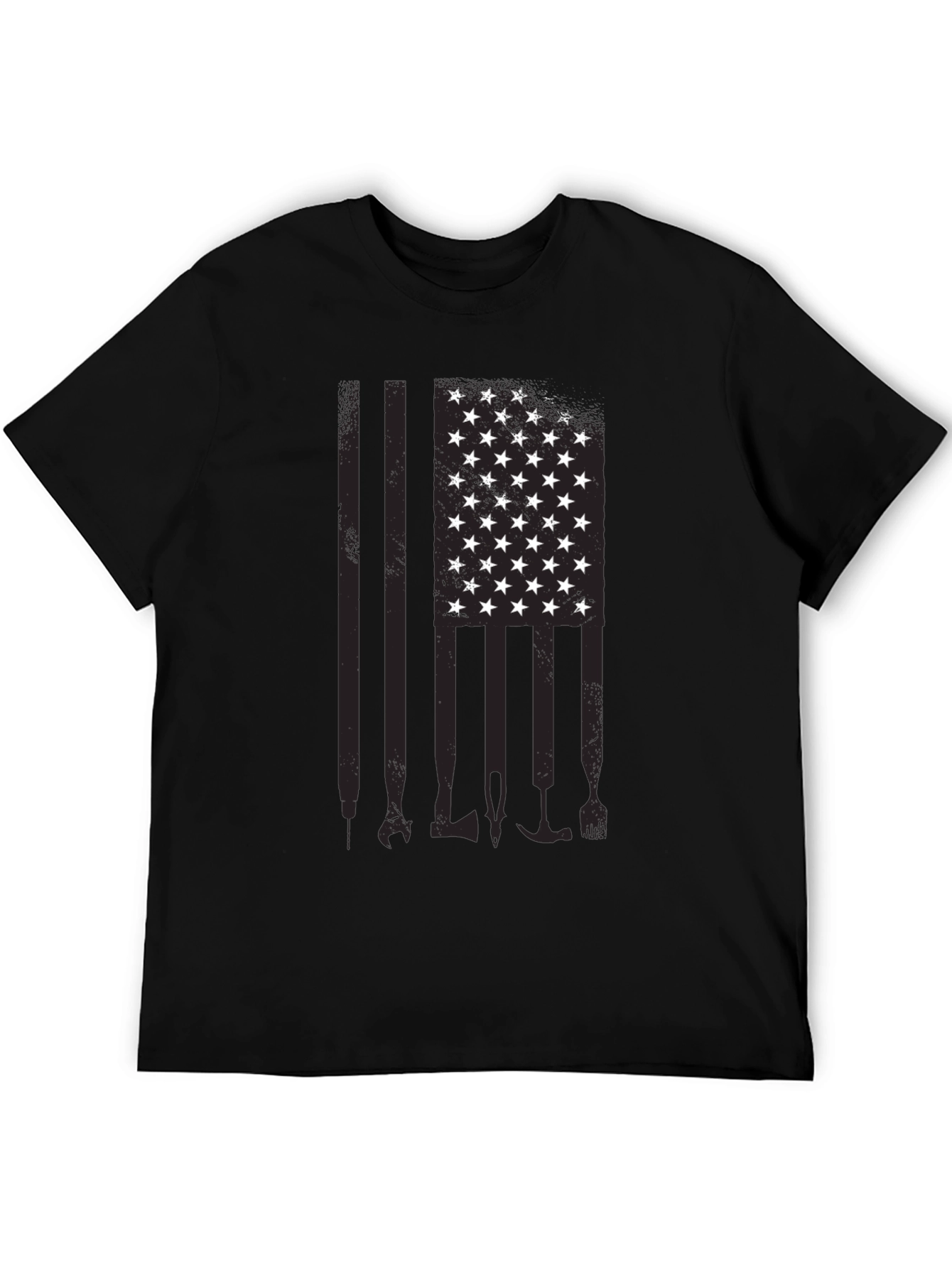 American Flag Tools Black T-Shirt