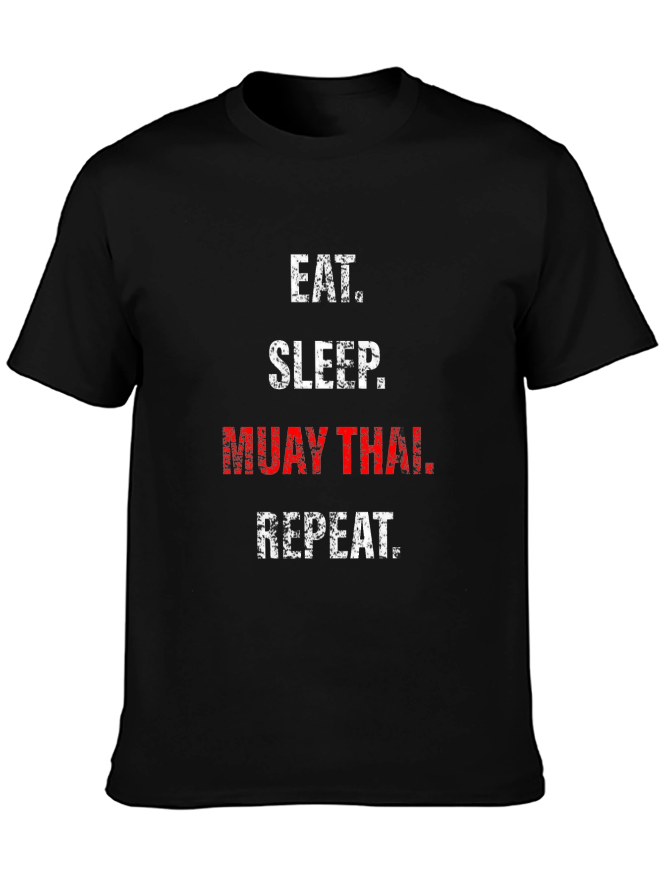 Eat Sleep Muay Thai Repeat Black Graphic T-Shirt