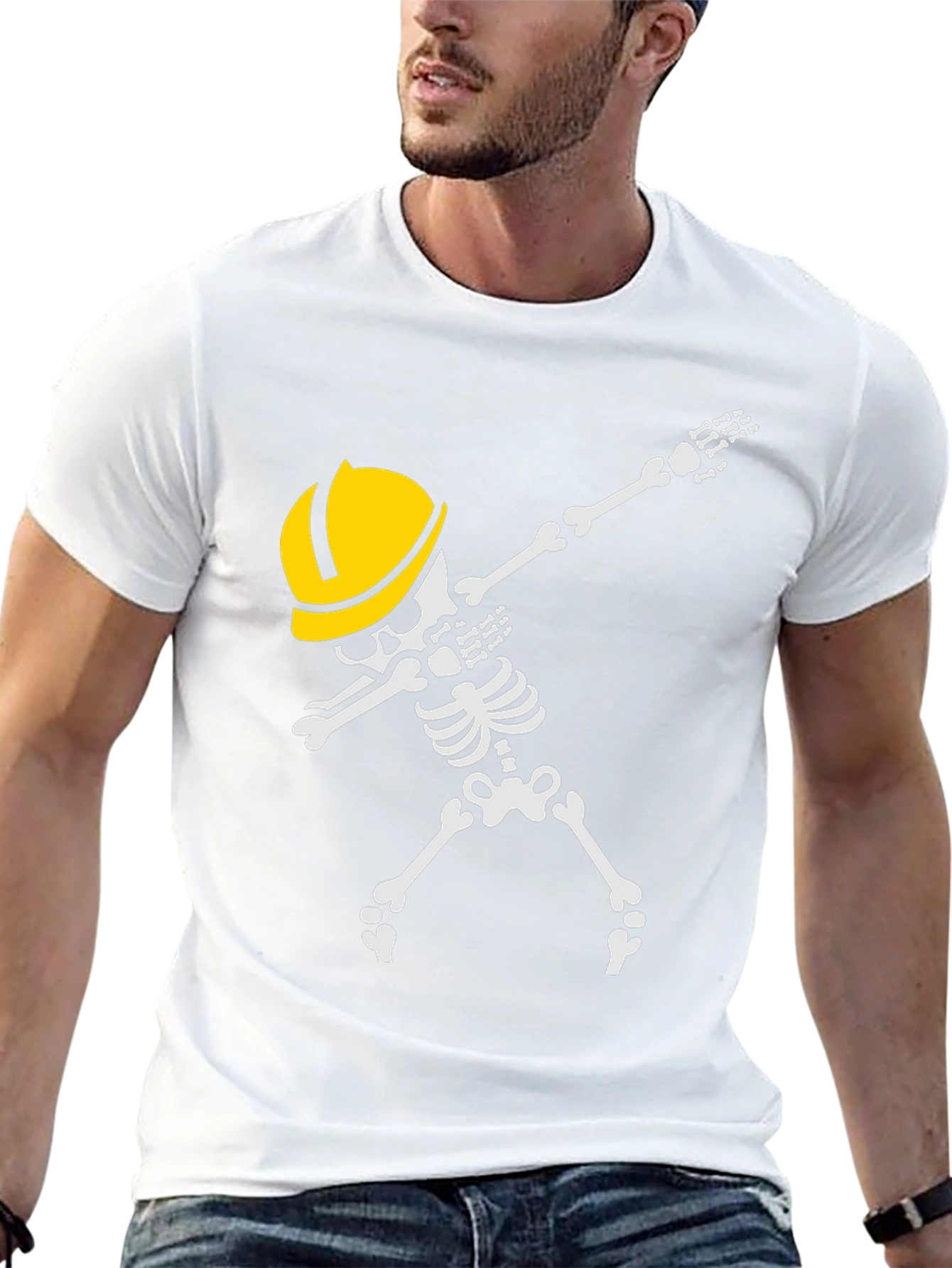 Construction Skeleton Dabbing T-Shirt