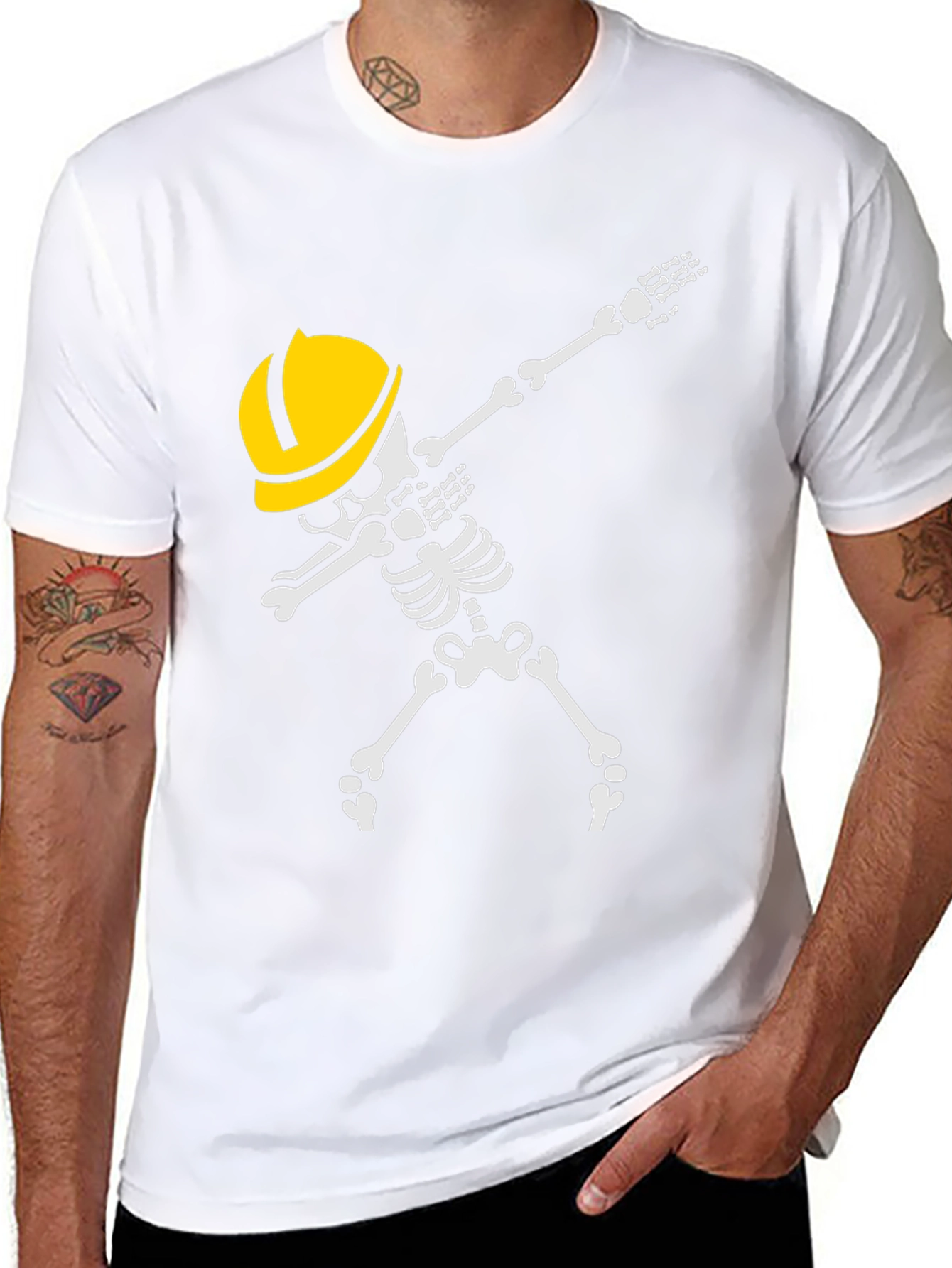 Construction Skeleton Dabbing T-Shirt