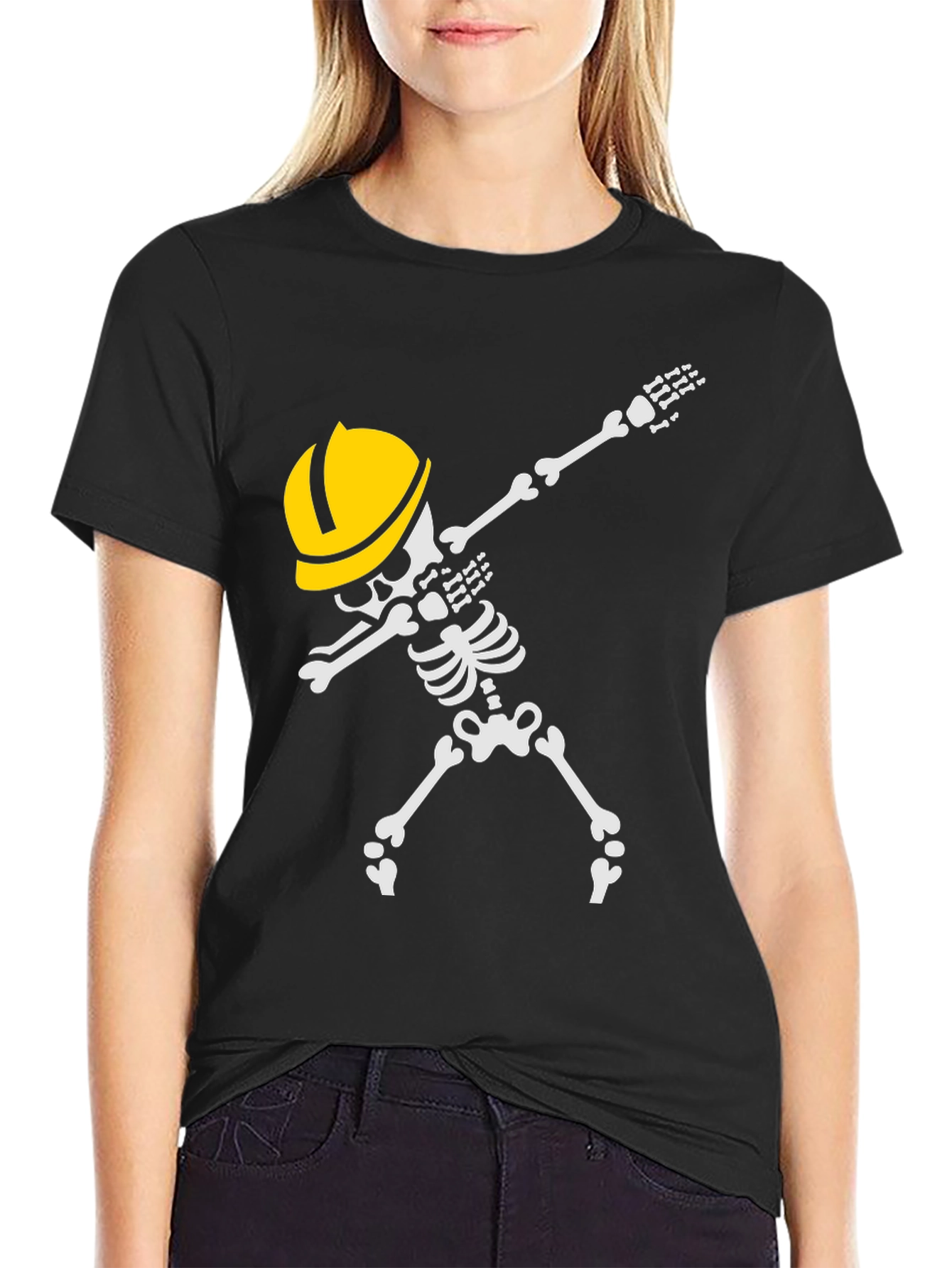 Construction Skeleton Dabbing T-Shirt