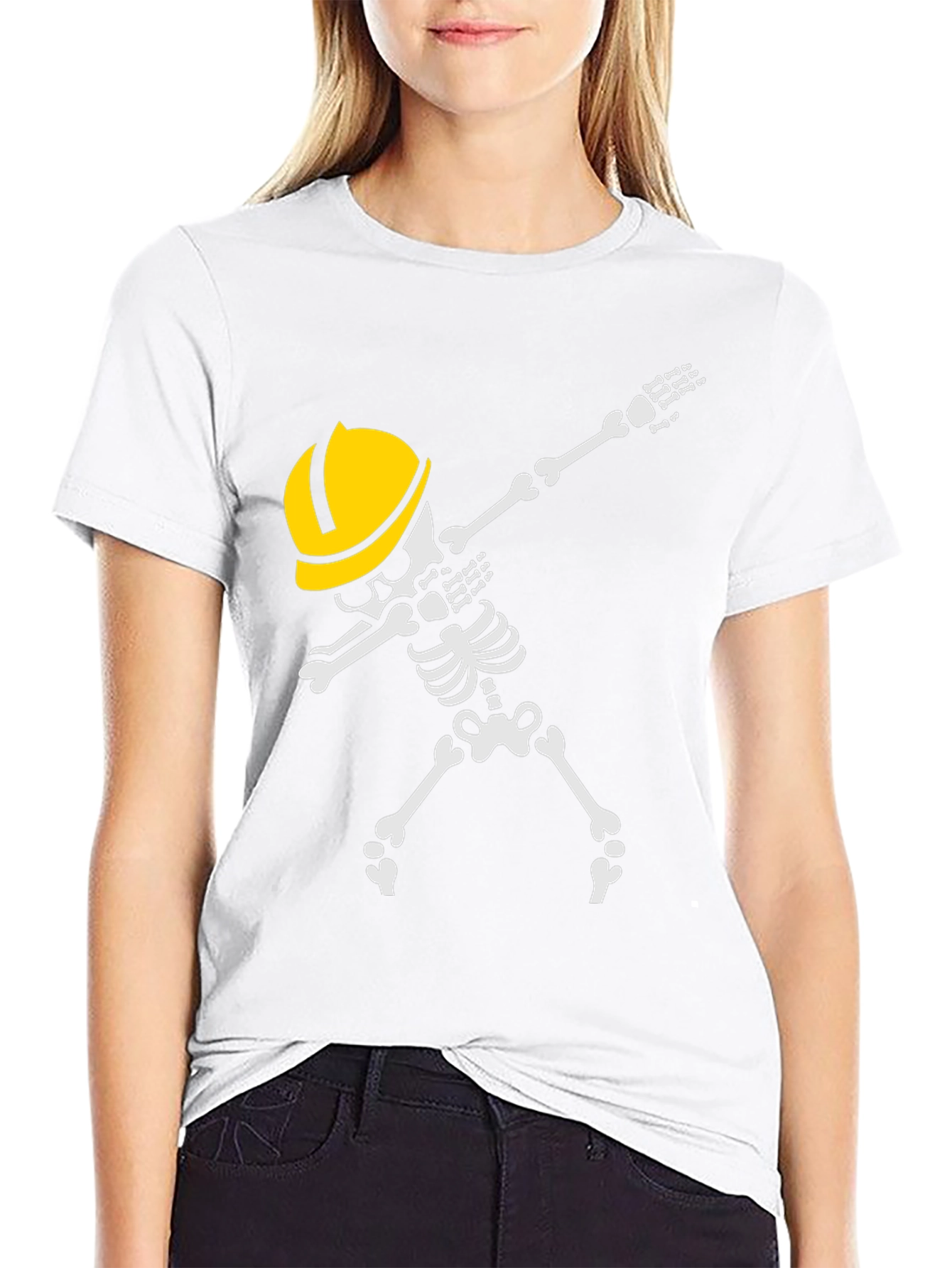 Construction Skeleton Dabbing T-Shirt