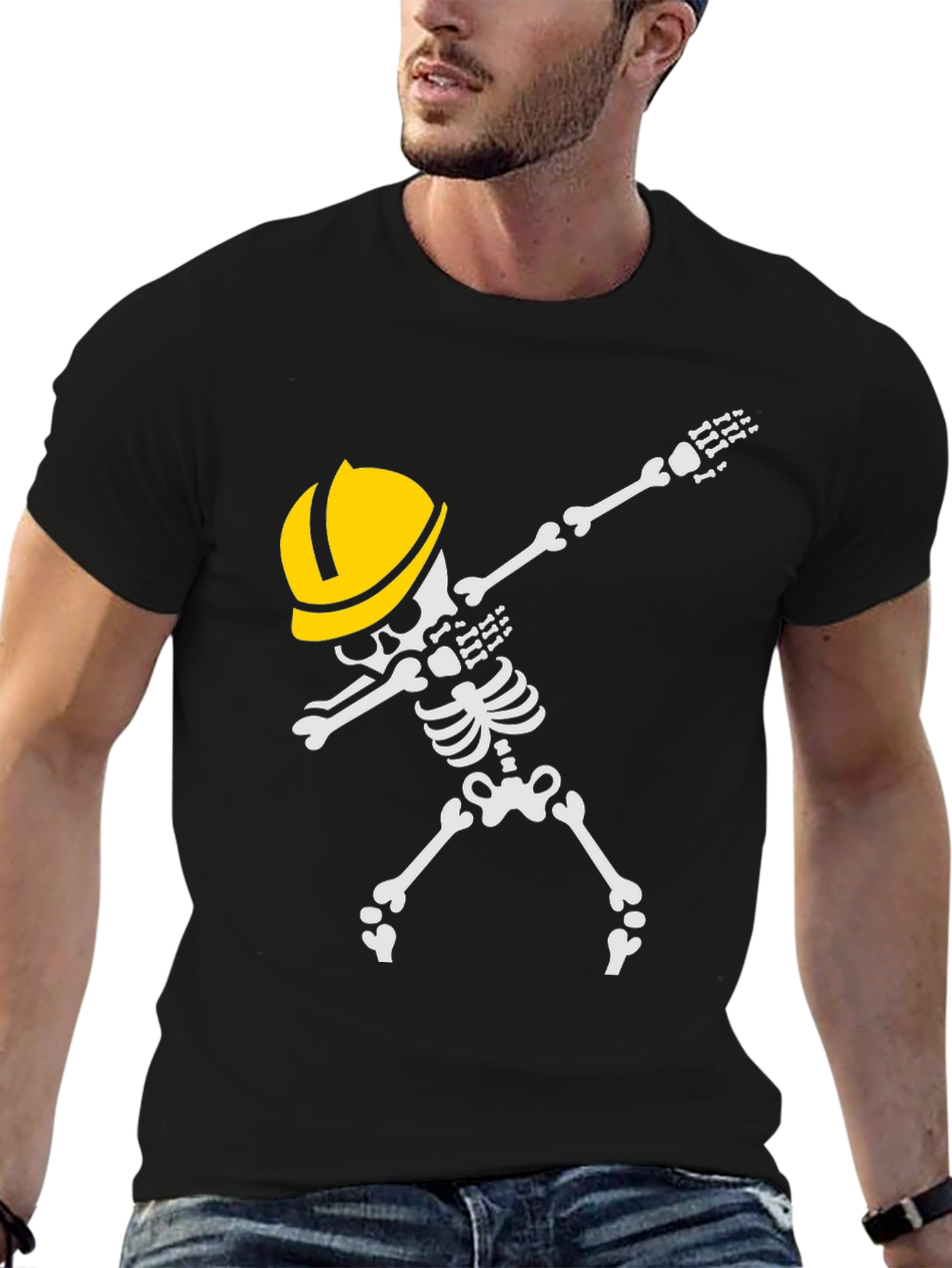 Construction Skeleton Dabbing T-Shirt