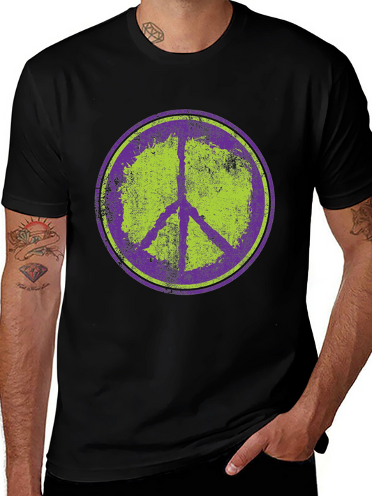 Vintage Peace Sign Graphic T-Shirt - Retro Style