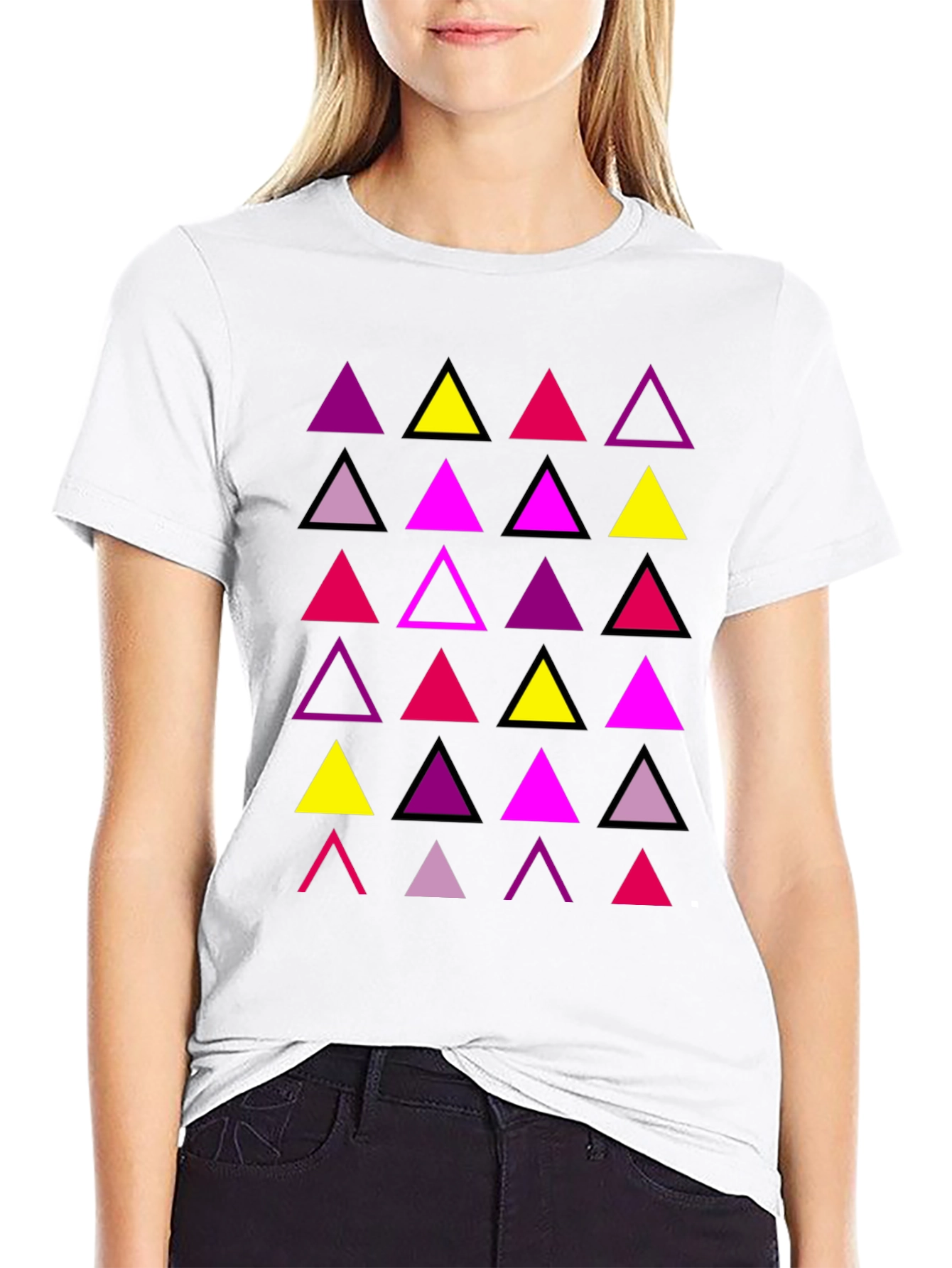 Geometric Triangle Print Mens T-Shirt