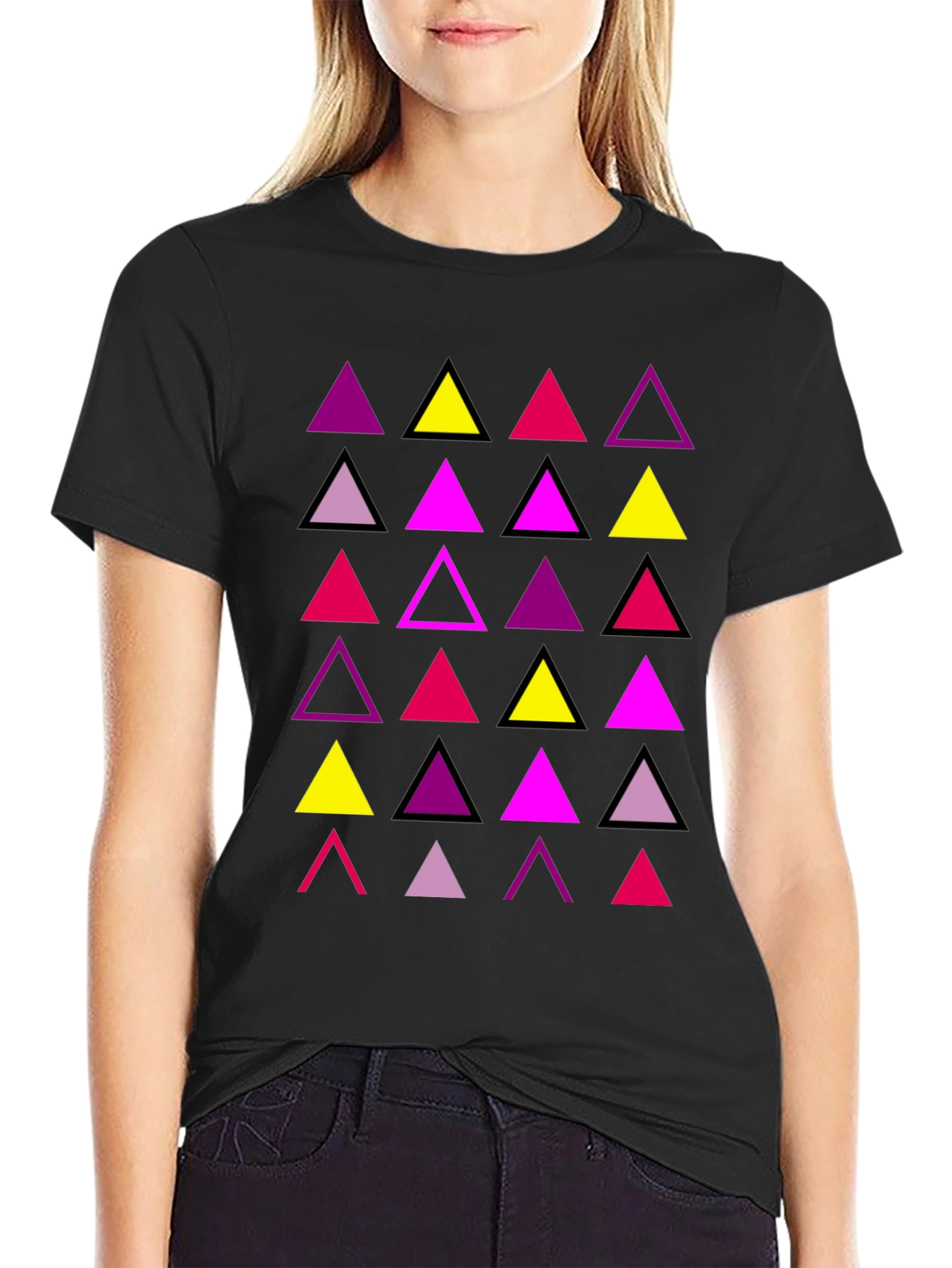 Geometric Triangle Print Mens T-Shirt