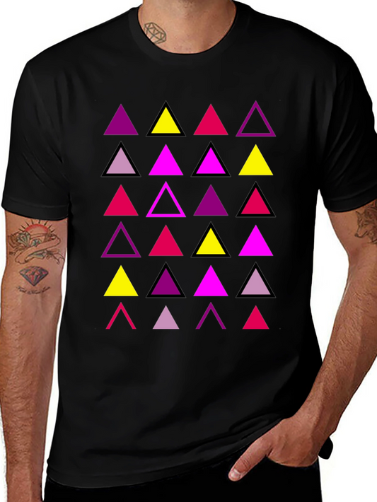 Geometric Triangle Print Mens T-Shirt