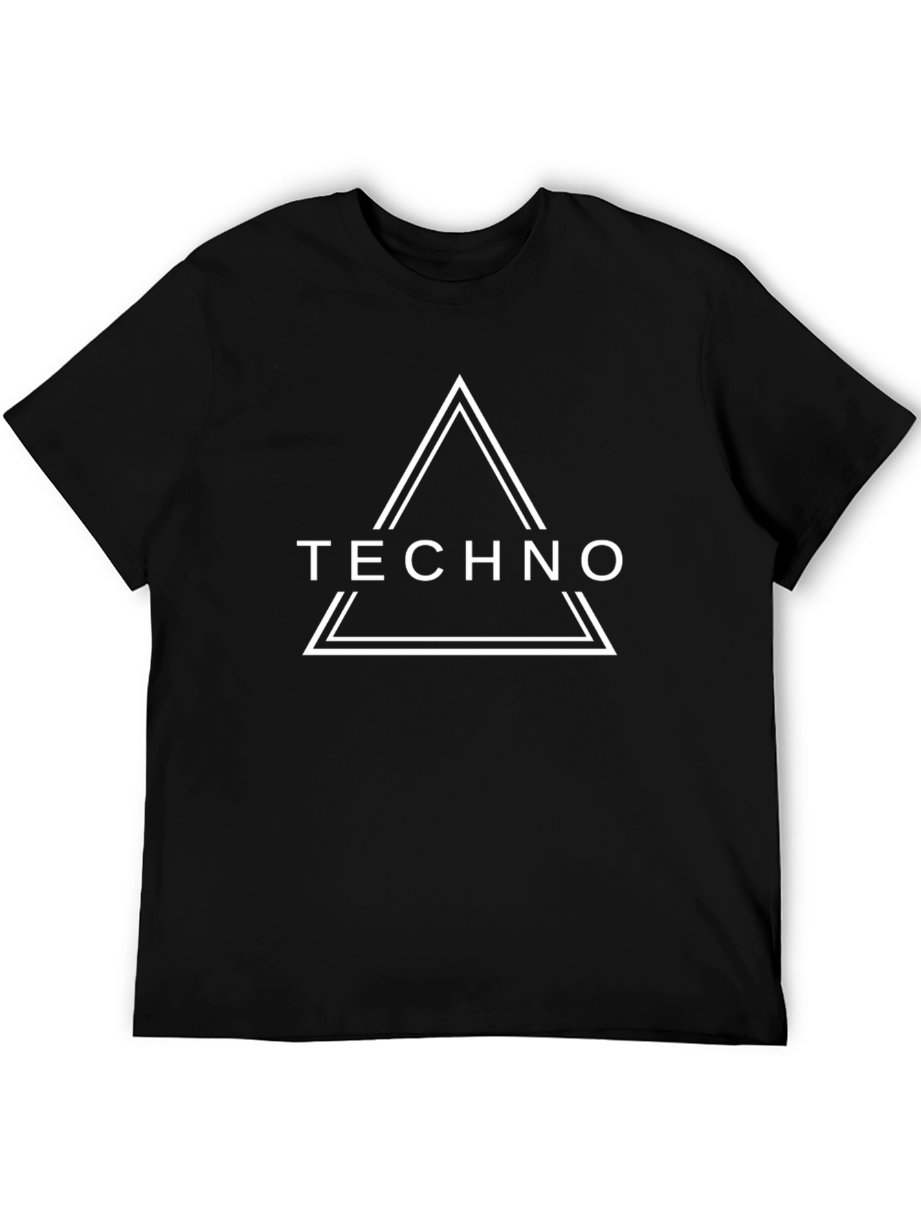 Techno Triangle Graphic Black T-Shirt