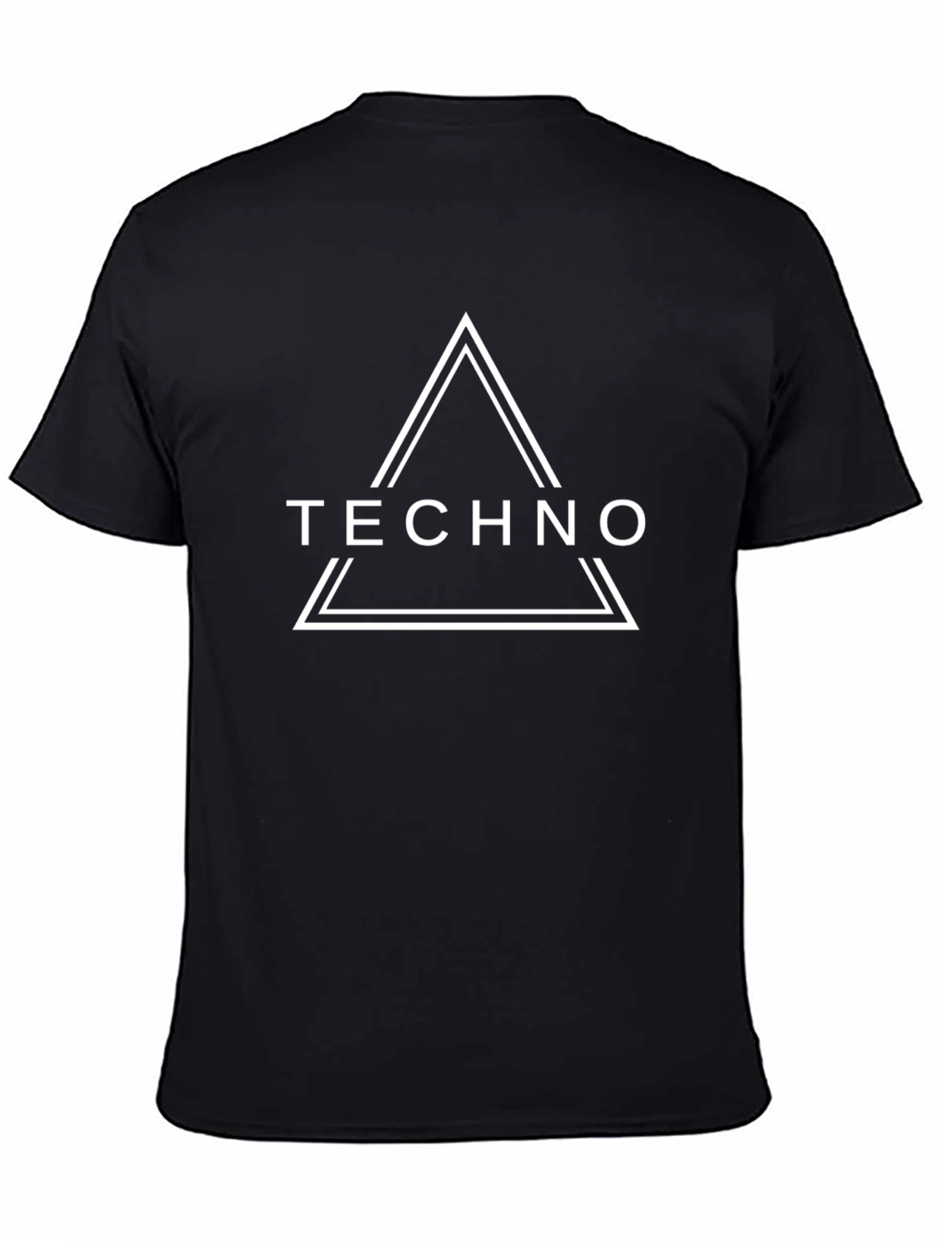 Techno Triangle Graphic Black T-Shirt