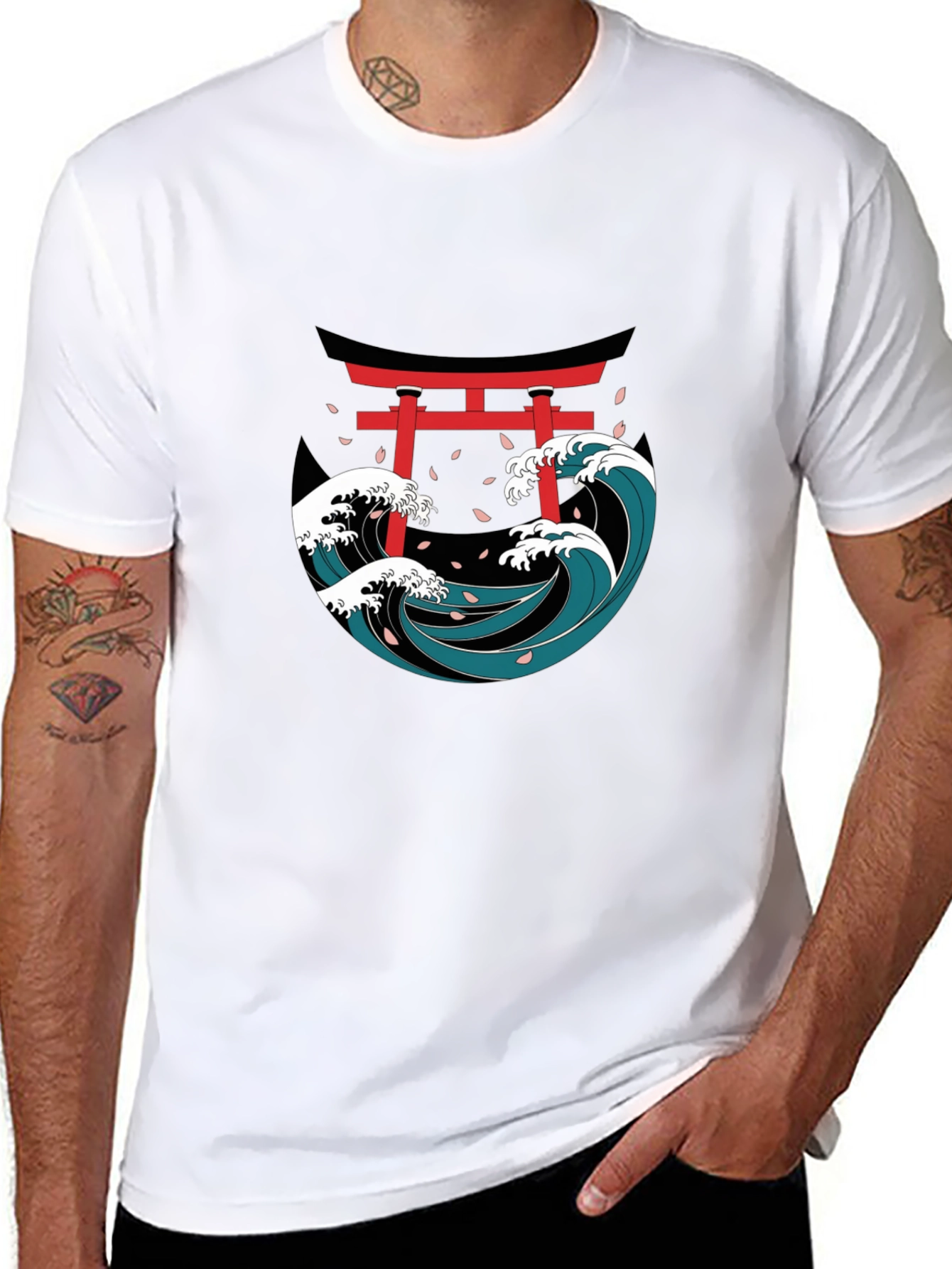 Japanese Wave Torii Gate Graphic Tee