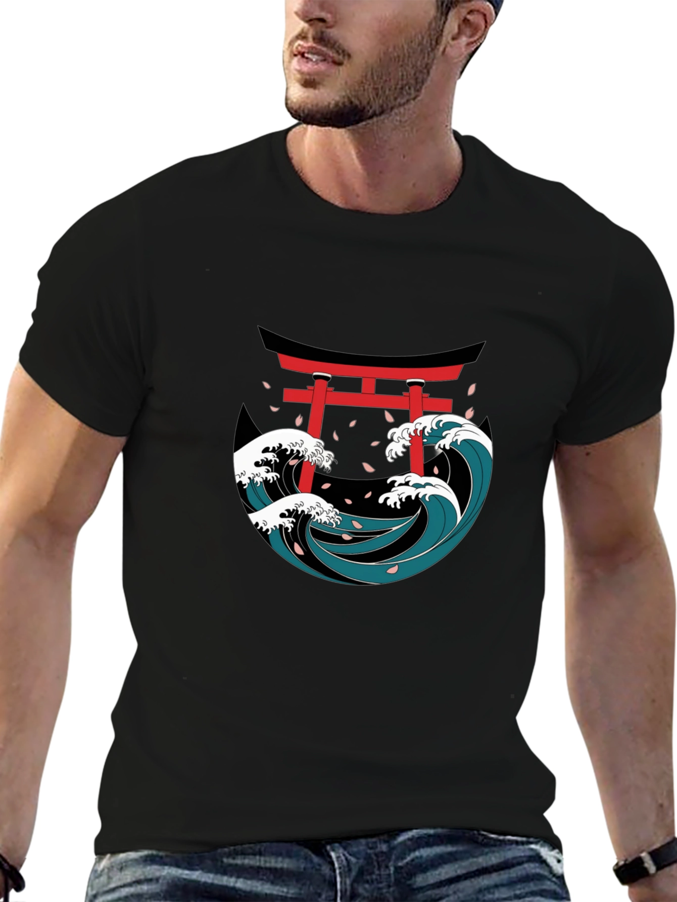 Japanese Wave Torii Gate Graphic Tee
