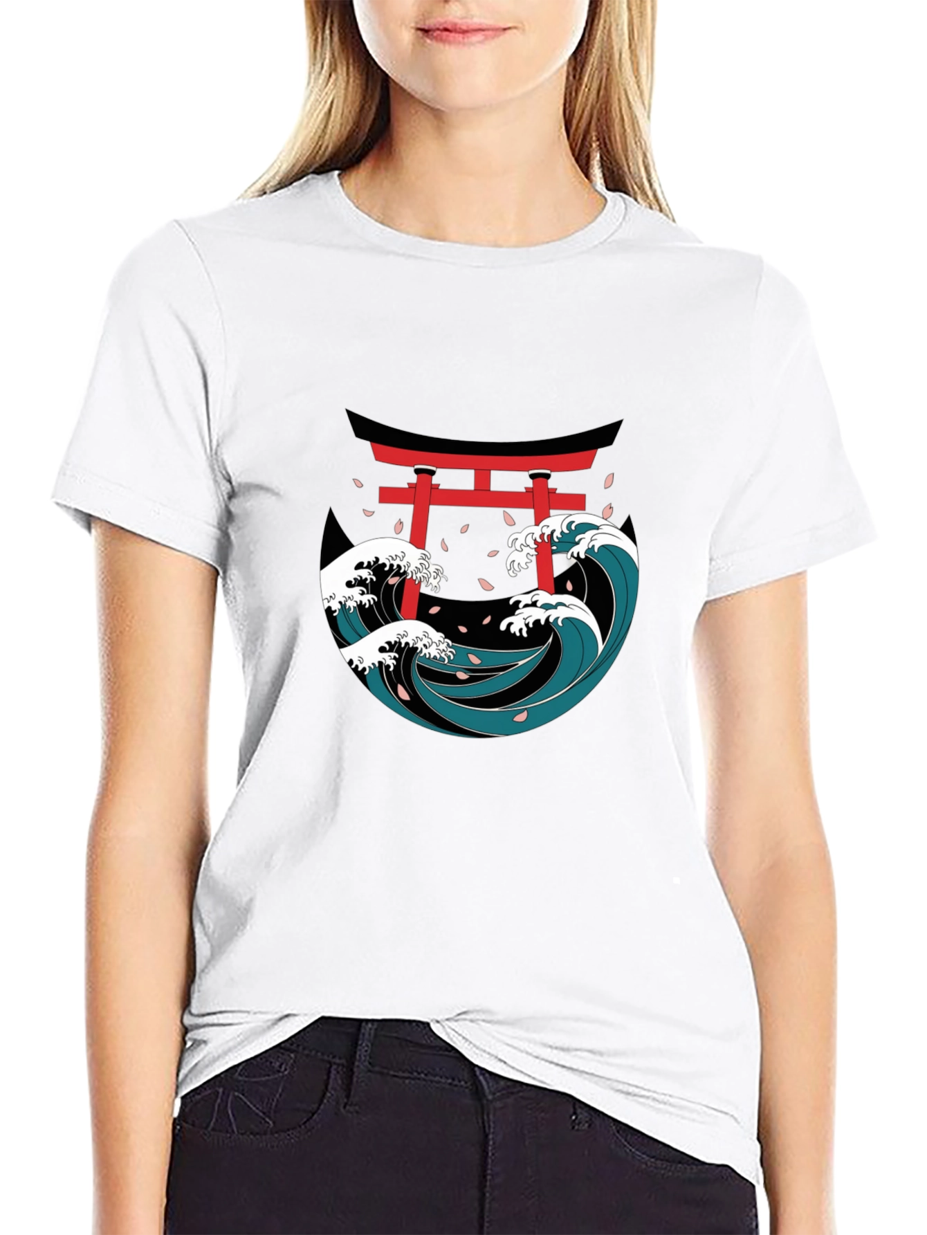 Japanese Wave Torii Gate Graphic Tee