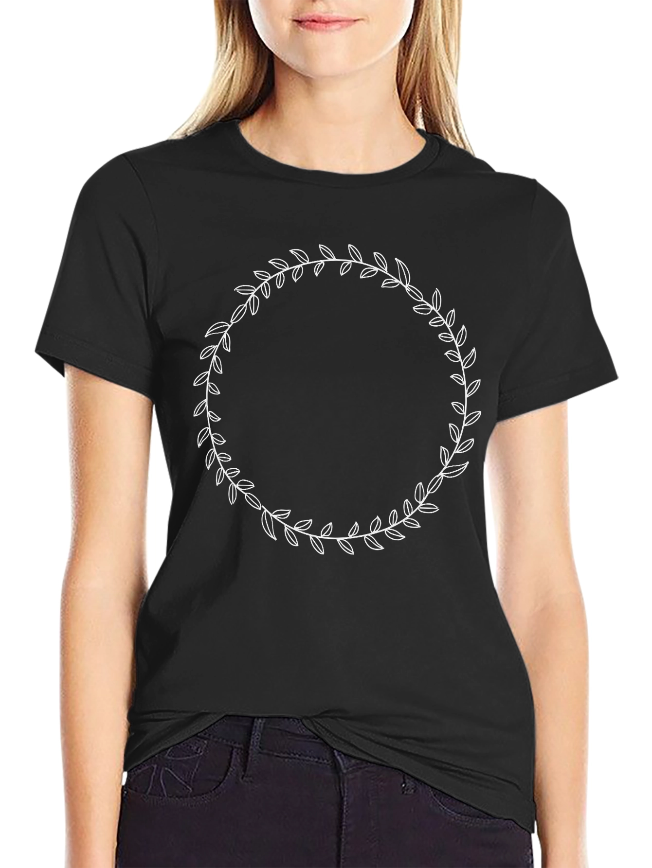 Leaf Wreath Graphic T-Shirt