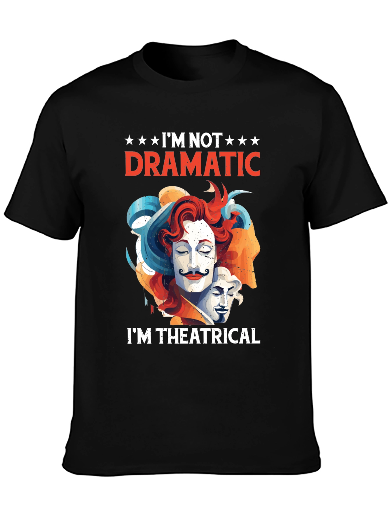 Theatrical Graphic Tee - Drama Mask T-Shirt