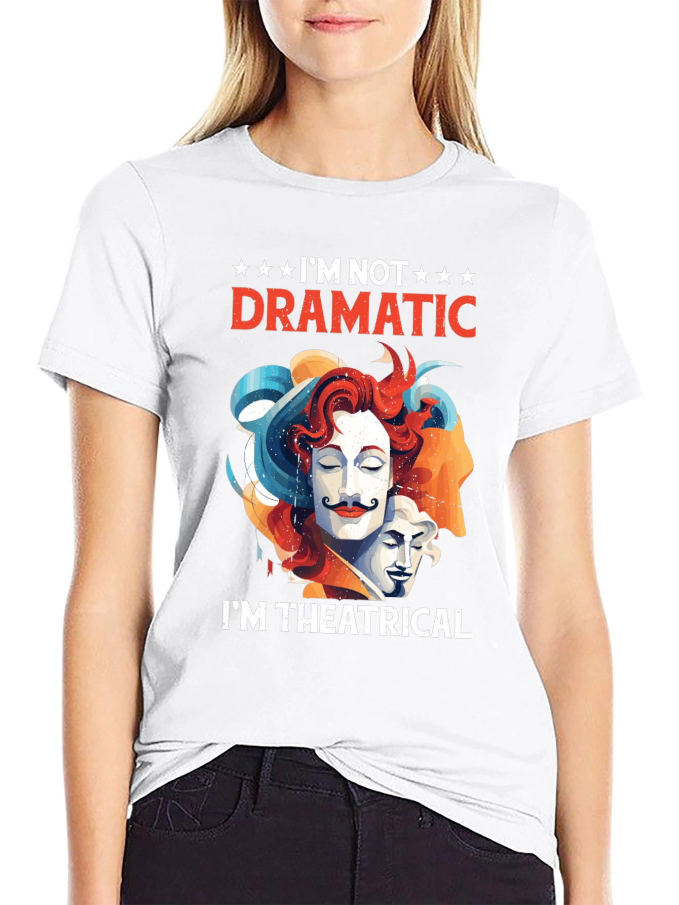 Theatrical Graphic Tee - Drama Mask T-Shirt