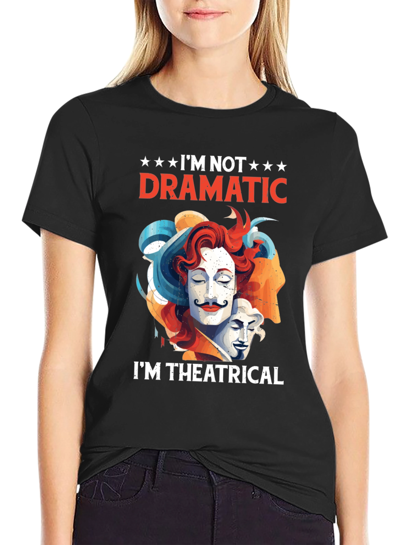 Theatrical Graphic Tee - Drama Mask T-Shirt
