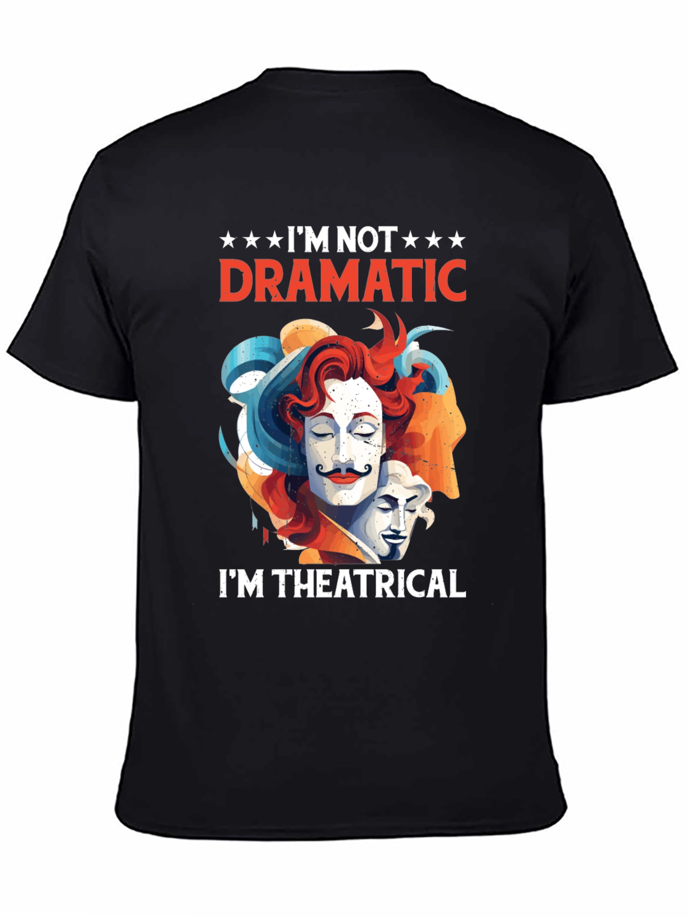 Theatrical Graphic Tee - Drama Mask T-Shirt