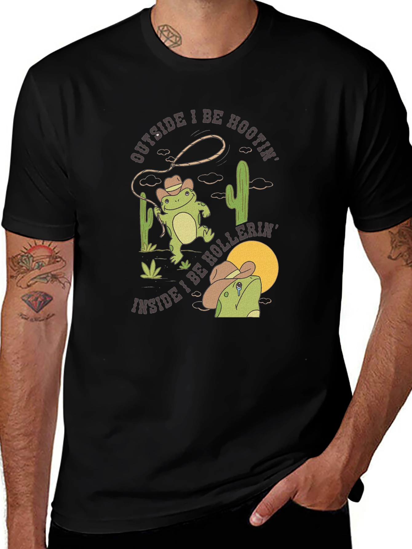 Cowboy Frog Graphic T-Shirt - Hootin and Hollerin