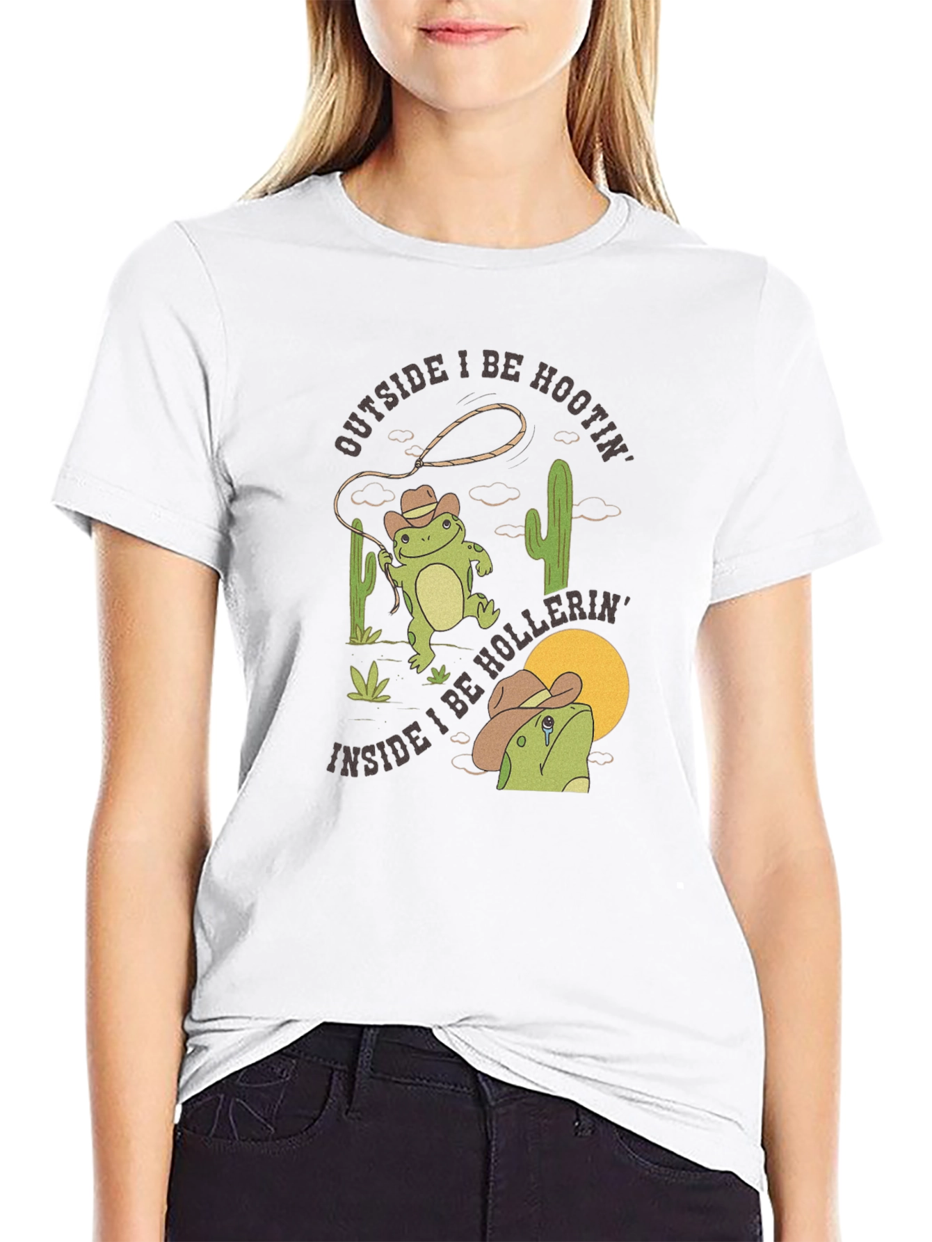 Cowboy Frog Graphic T-Shirt - Hootin and Hollerin