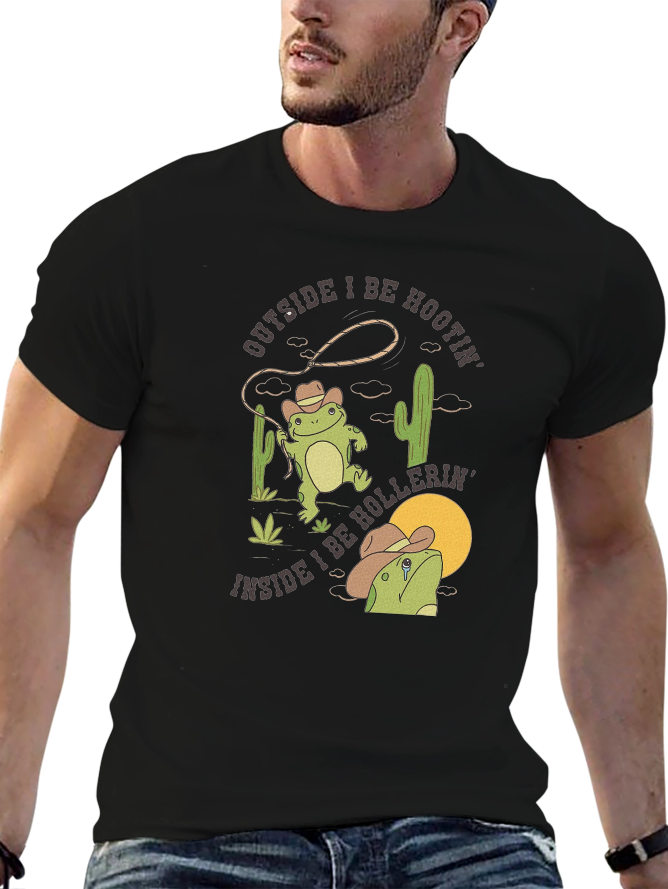 Cowboy Frog Graphic T-Shirt - Hootin and Hollerin