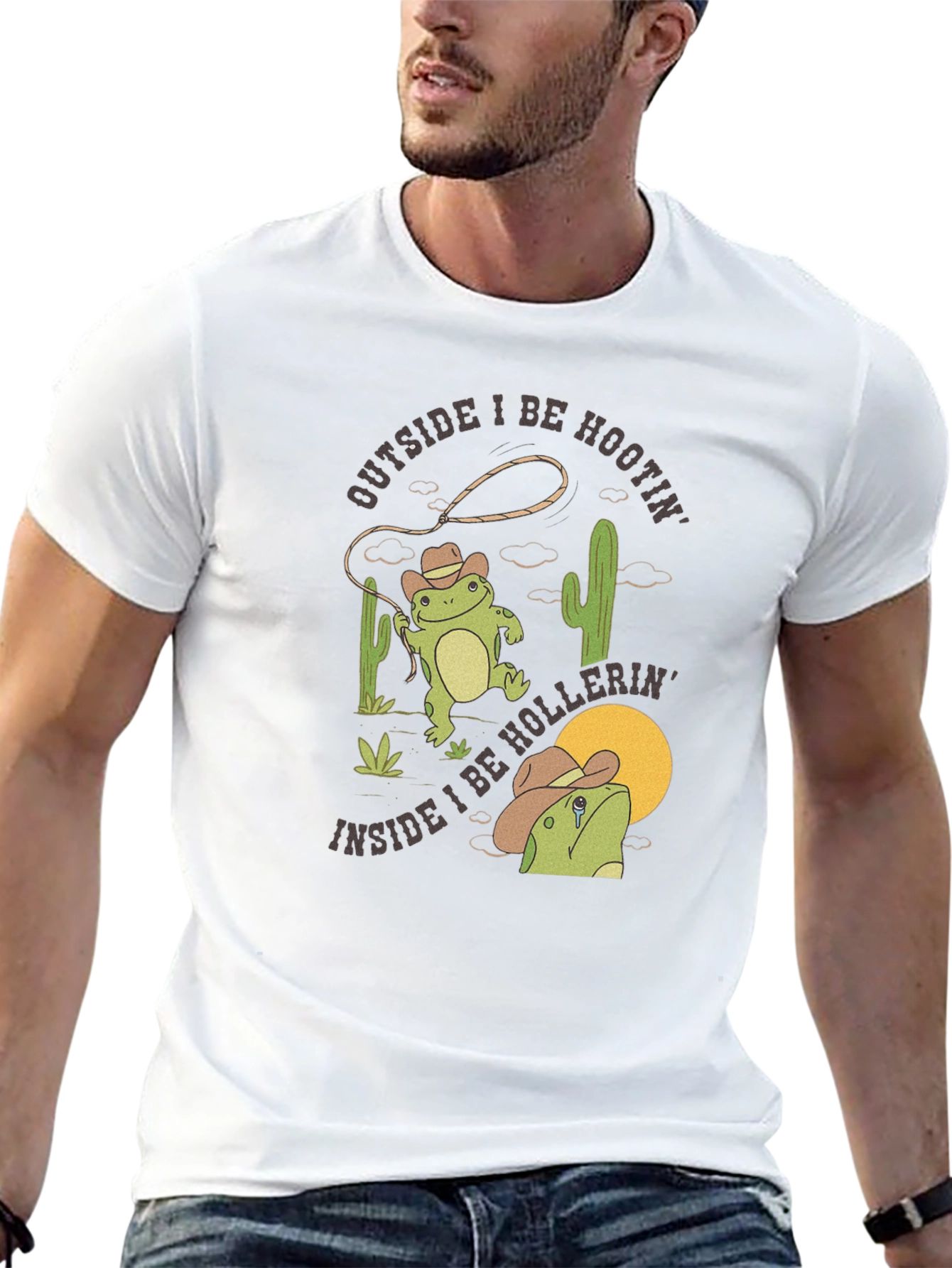 Cowboy Frog Graphic T-Shirt - Hootin and Hollerin