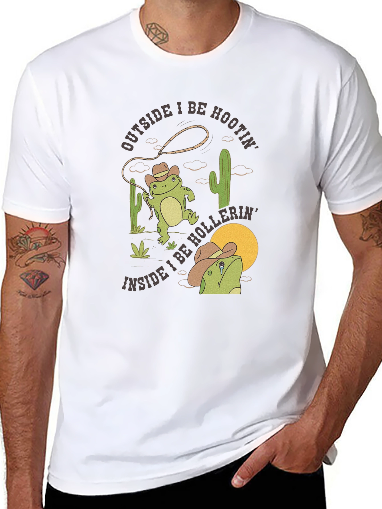 Cowboy Frog Graphic T-Shirt - Hootin and Hollerin