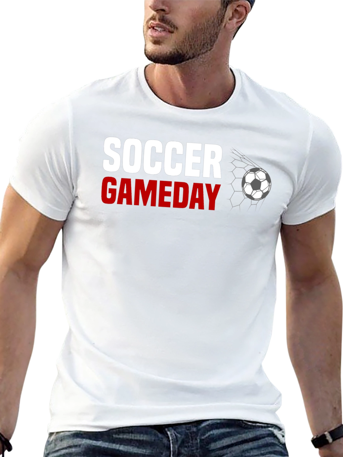 Soccer Gameday Graphic Tee - Black Cotton T-Shirt