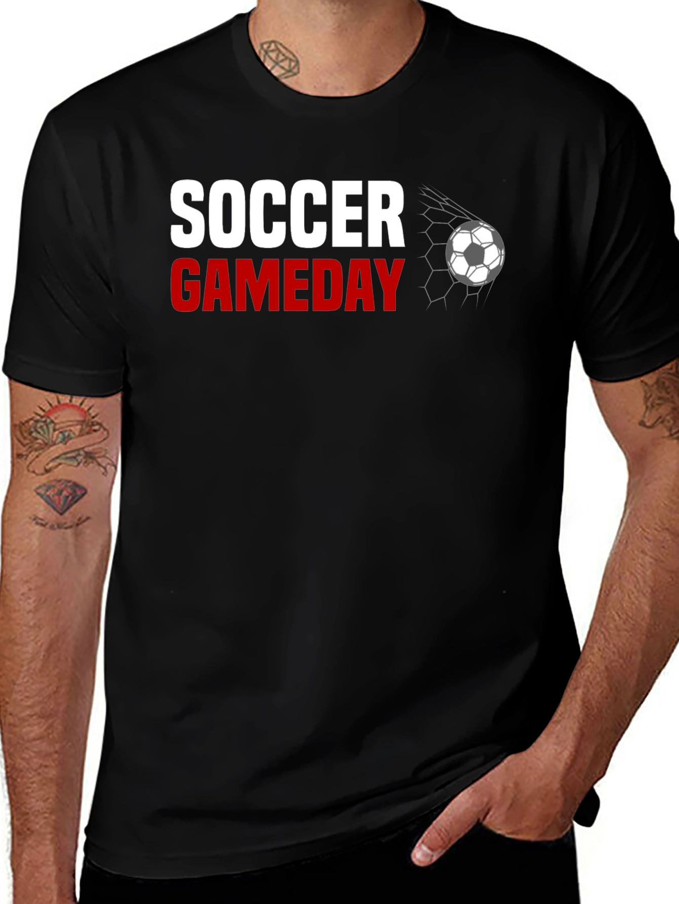 Soccer Gameday Graphic Tee - Black Cotton T-Shirt