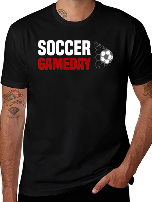 Soccer Gameday Graphic Tee - Black Cotton T-Shirt