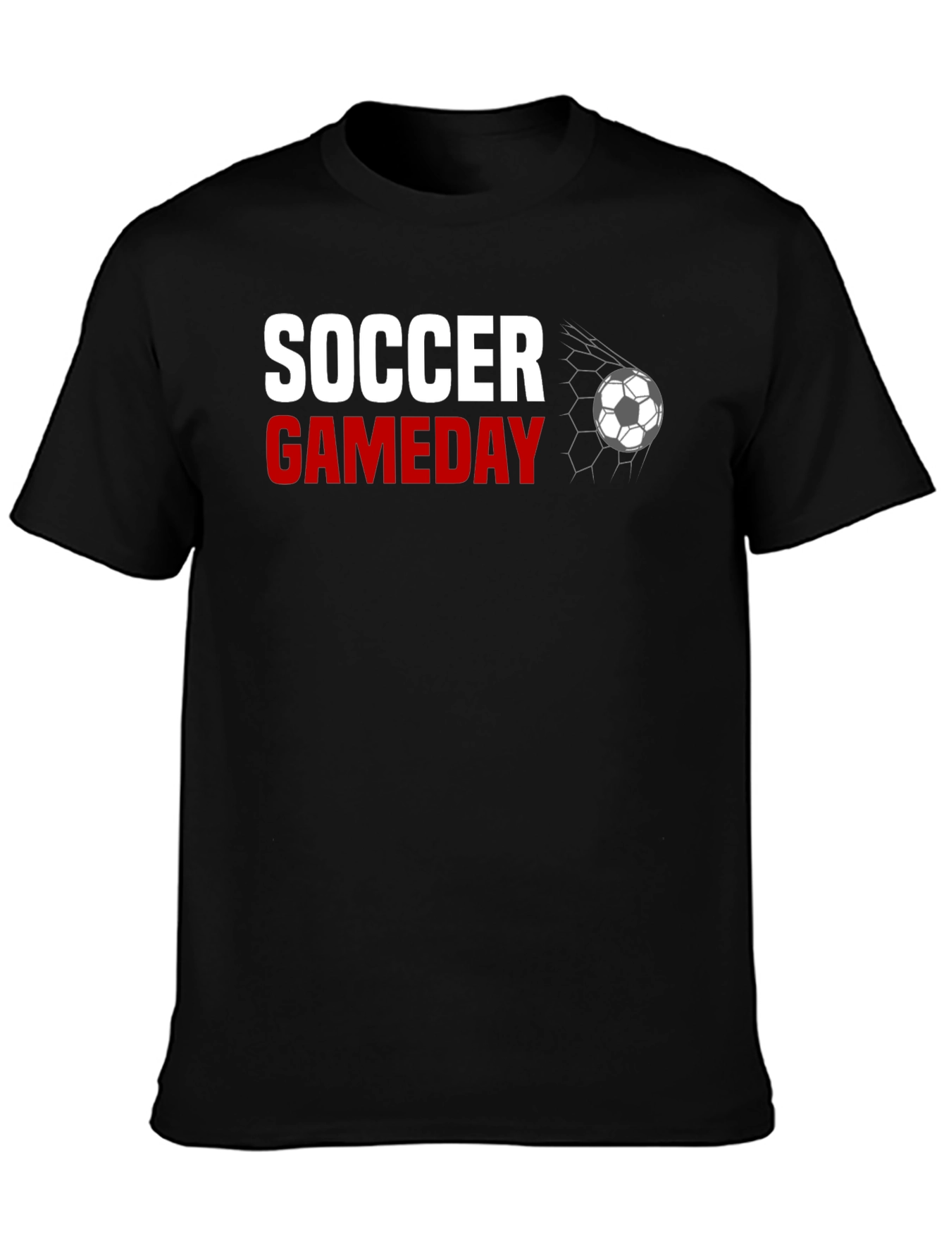 Soccer Gameday Graphic Tee - Black Cotton T-Shirt