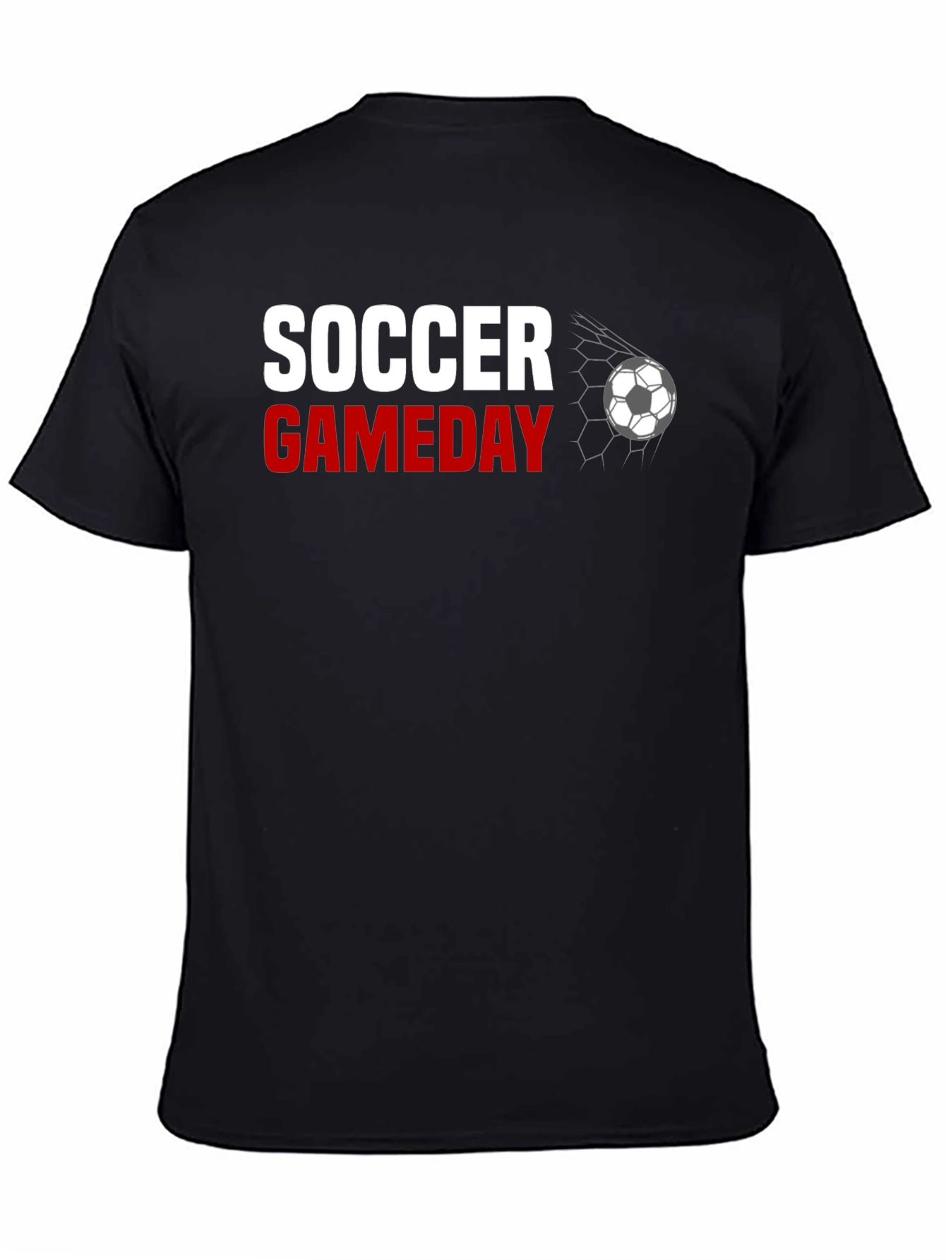 Soccer Gameday Graphic Tee - Black Cotton T-Shirt