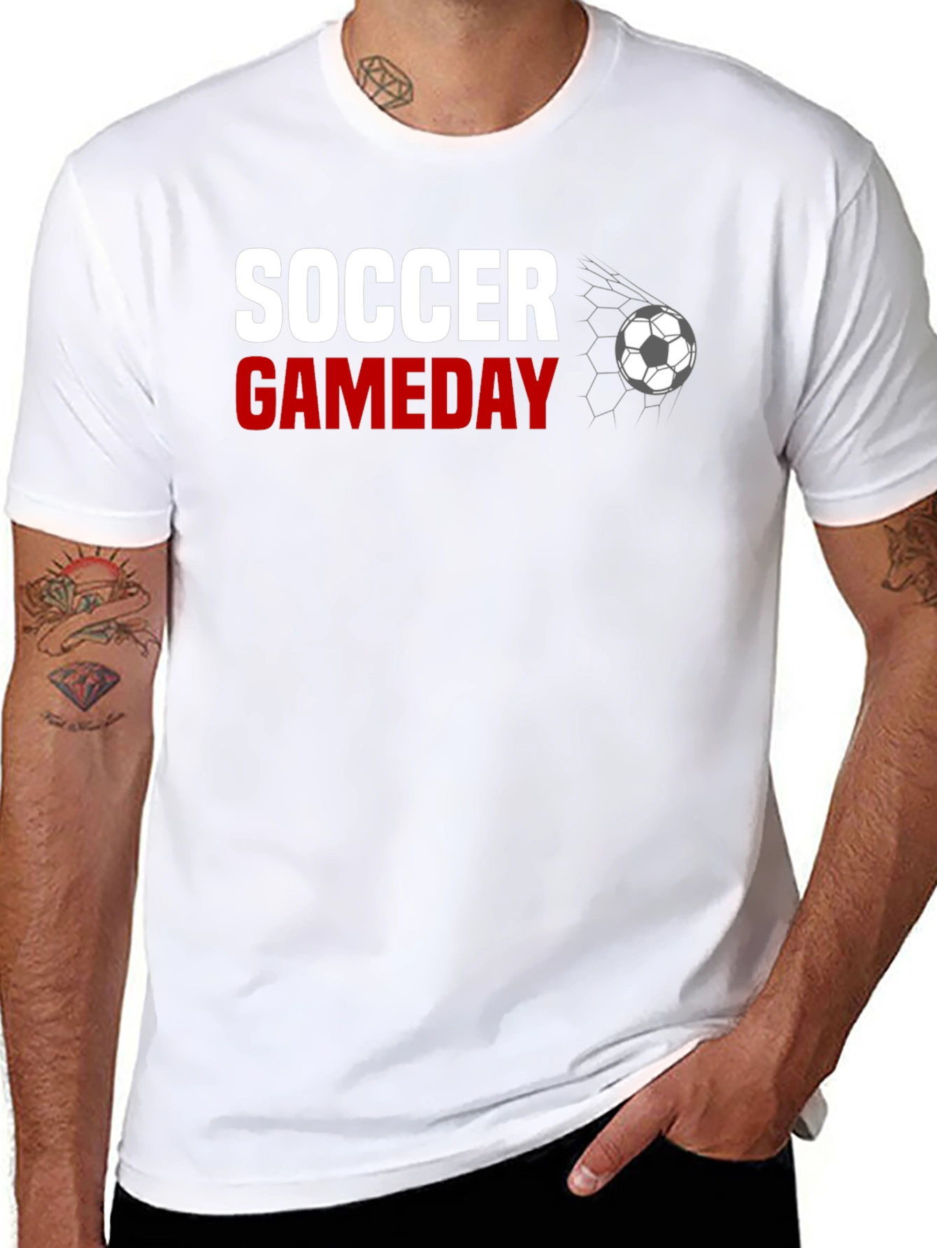 Soccer Gameday Graphic Tee - Black Cotton T-Shirt