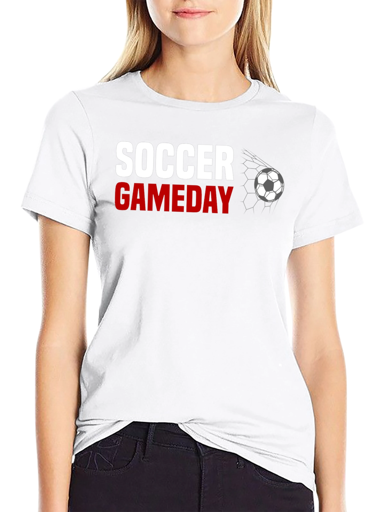 Soccer Gameday Graphic Tee - Black Cotton T-Shirt
