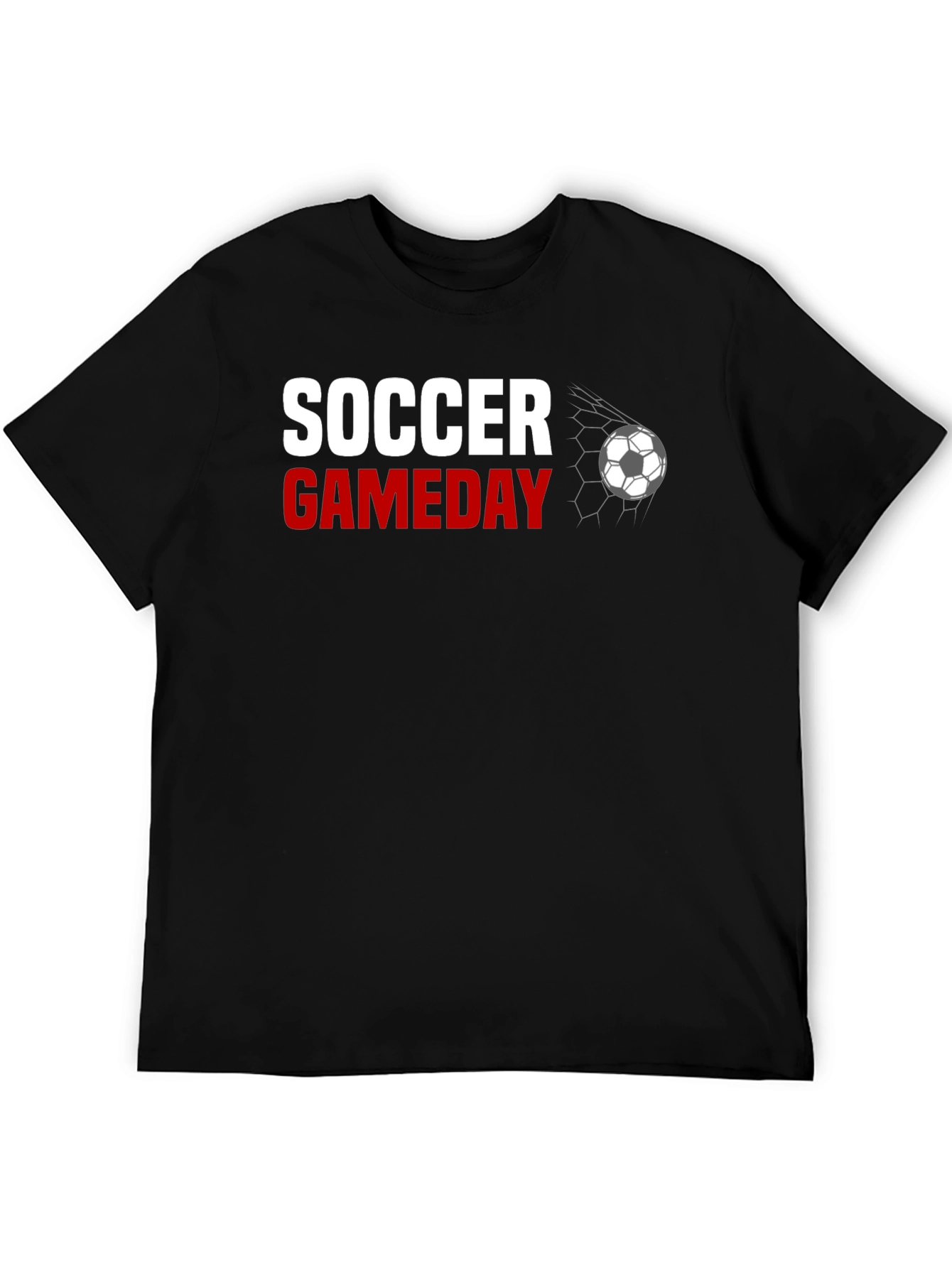 Soccer Gameday Graphic Tee - Black Cotton T-Shirt