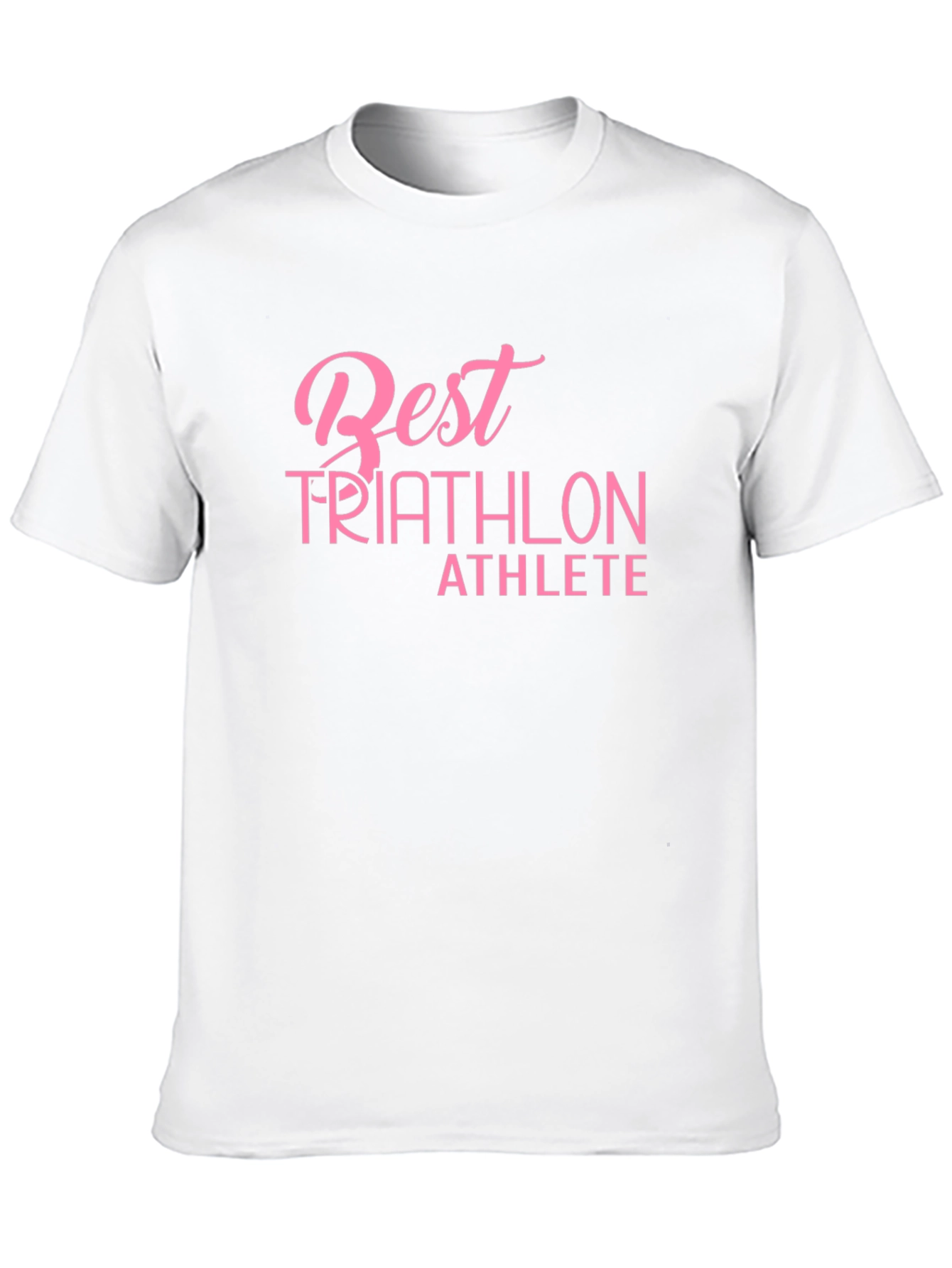Best Triathlon Athlete Pink Graphic Tee
