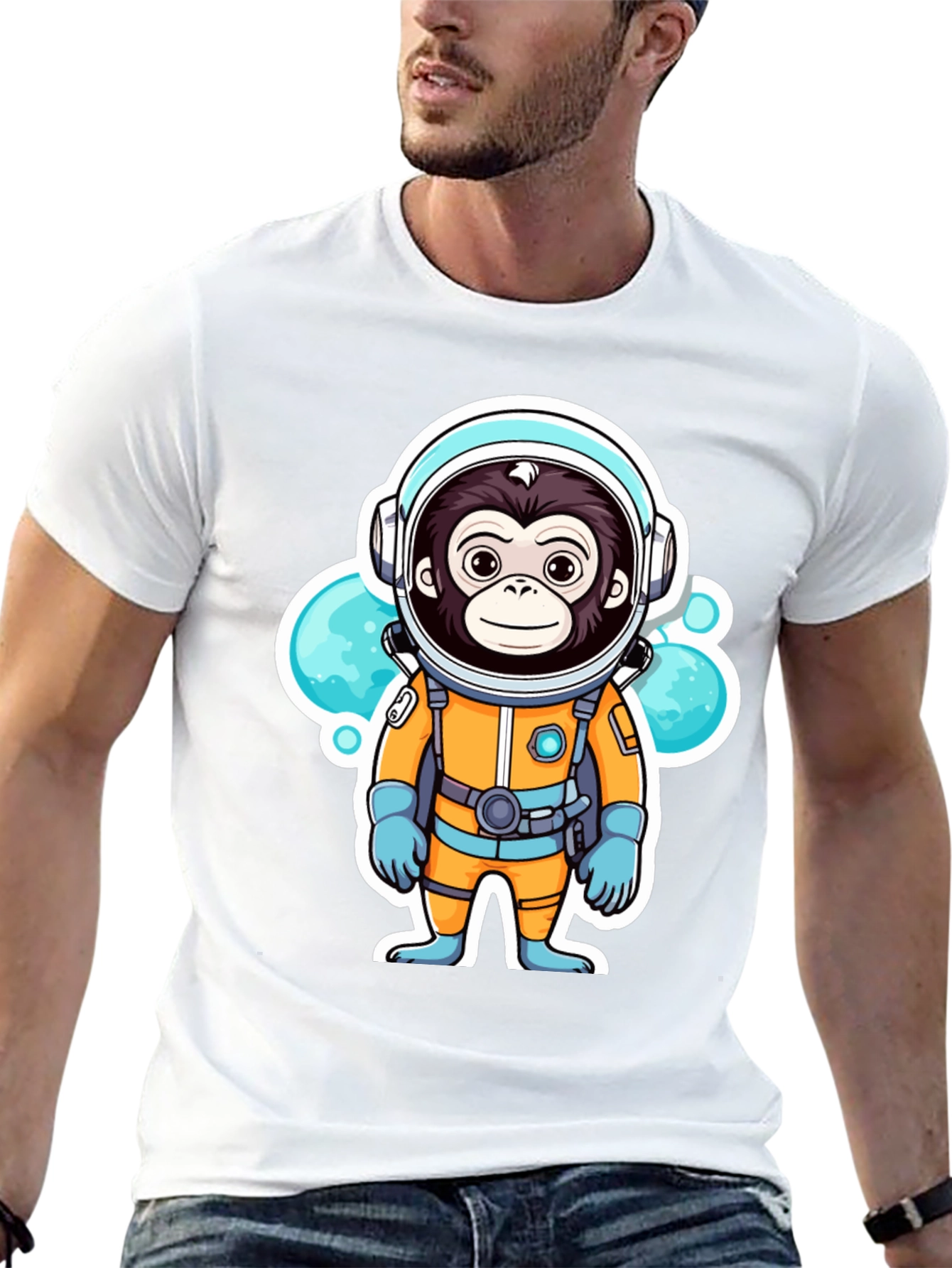 Monkey Astronaut T-Shirt - Space Adventure Graphic Tee