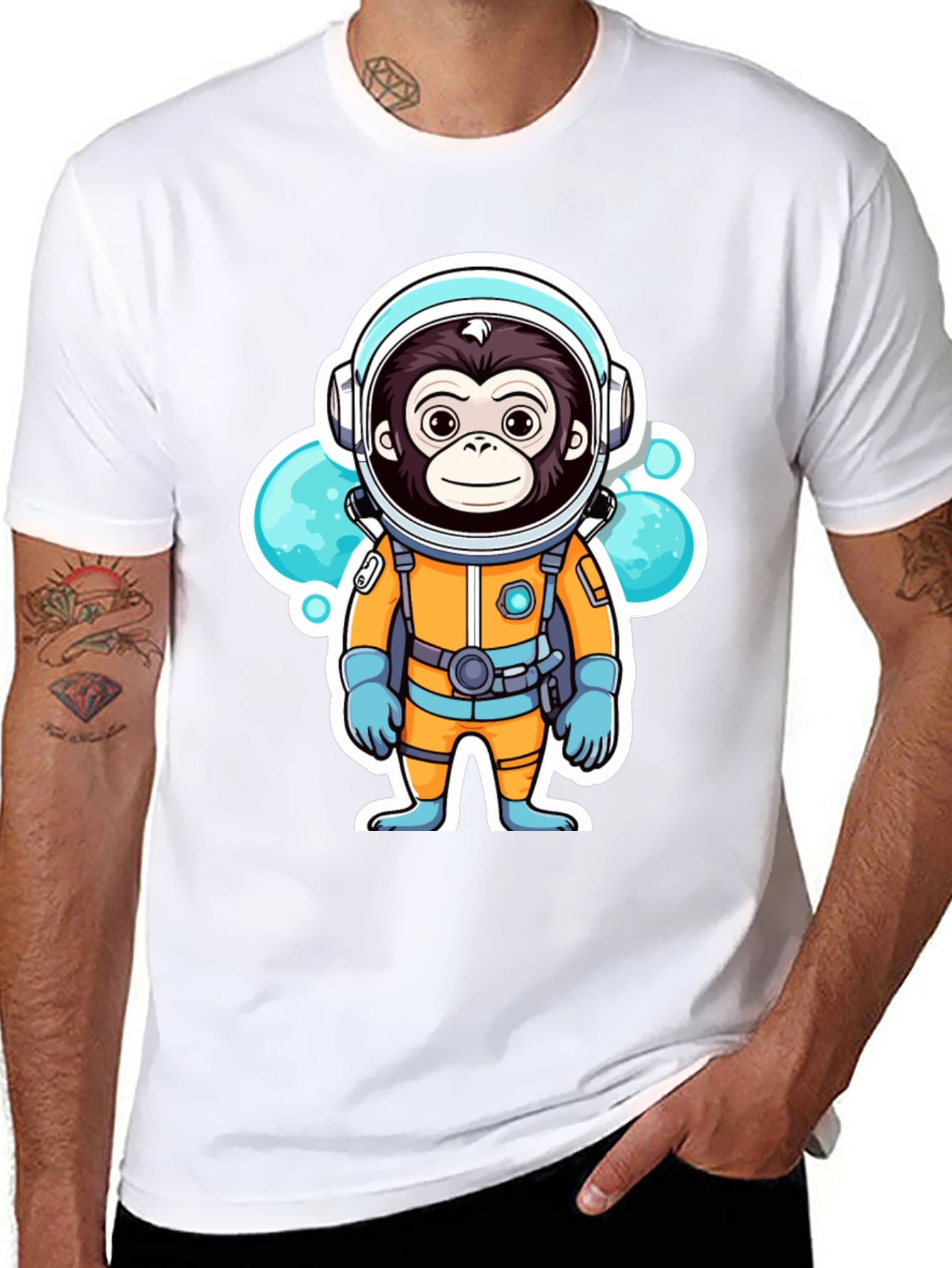 Monkey Astronaut T-Shirt - Space Adventure Graphic Tee