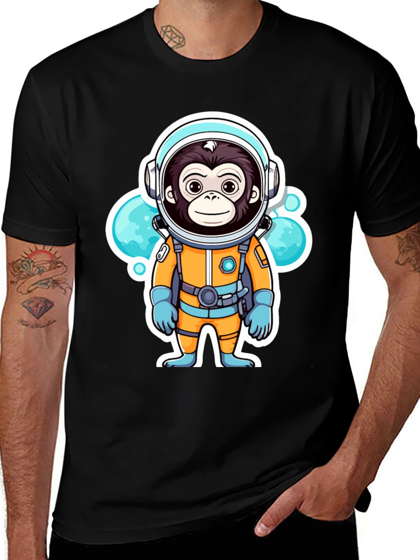 Monkey Astronaut T-Shirt - Space Adventure Graphic Tee
