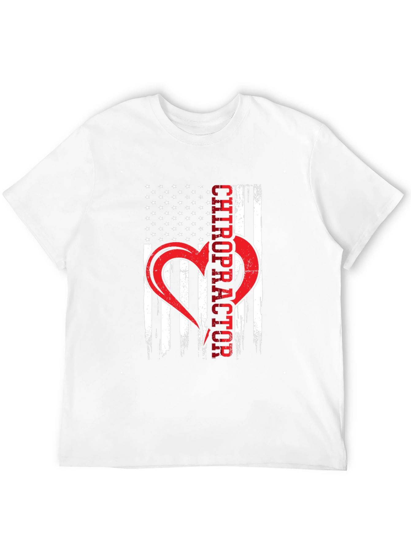 Chiropractor American Flag Heart T-Shirt