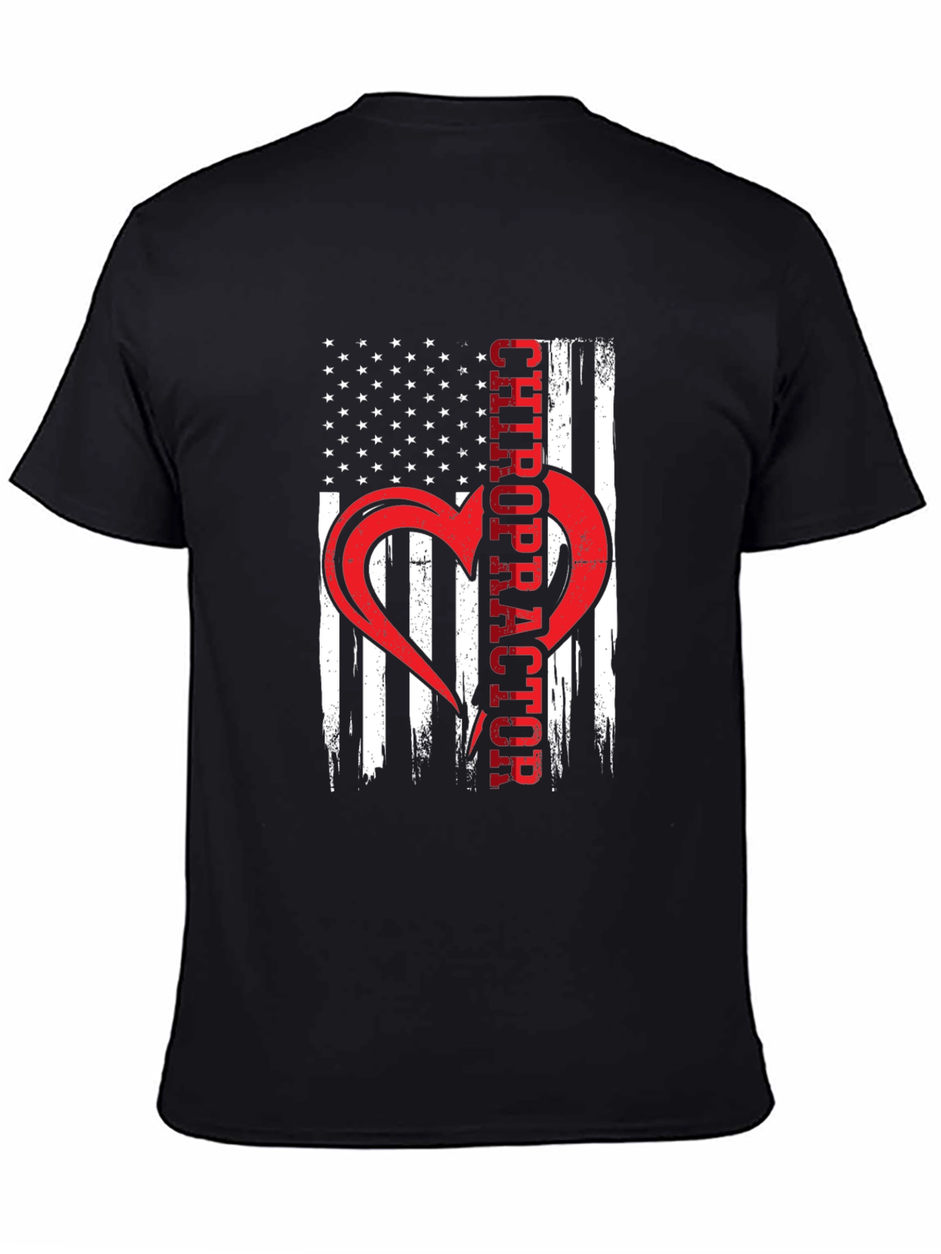 Chiropractor American Flag Heart T-Shirt