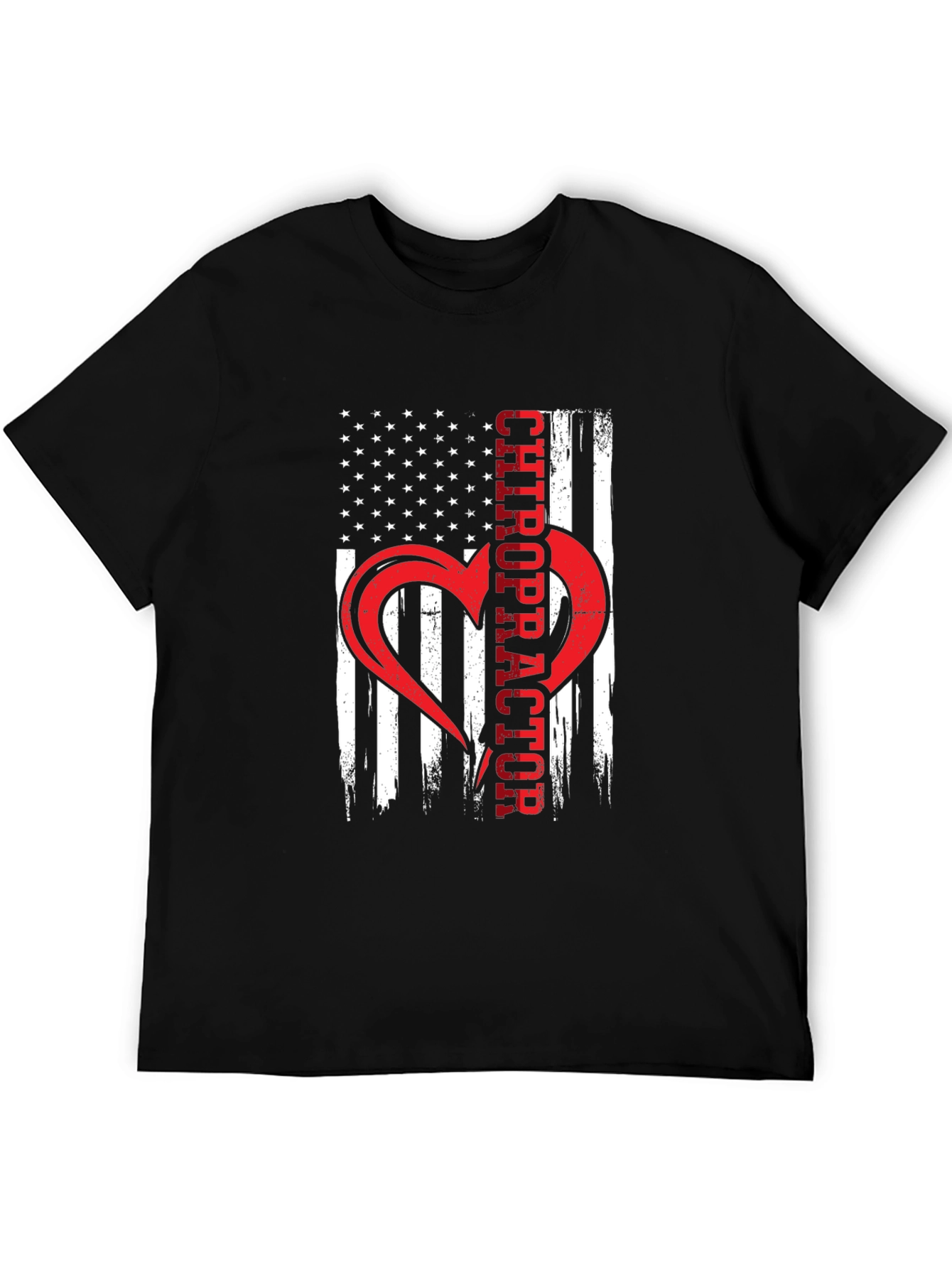 Chiropractor American Flag Heart T-Shirt