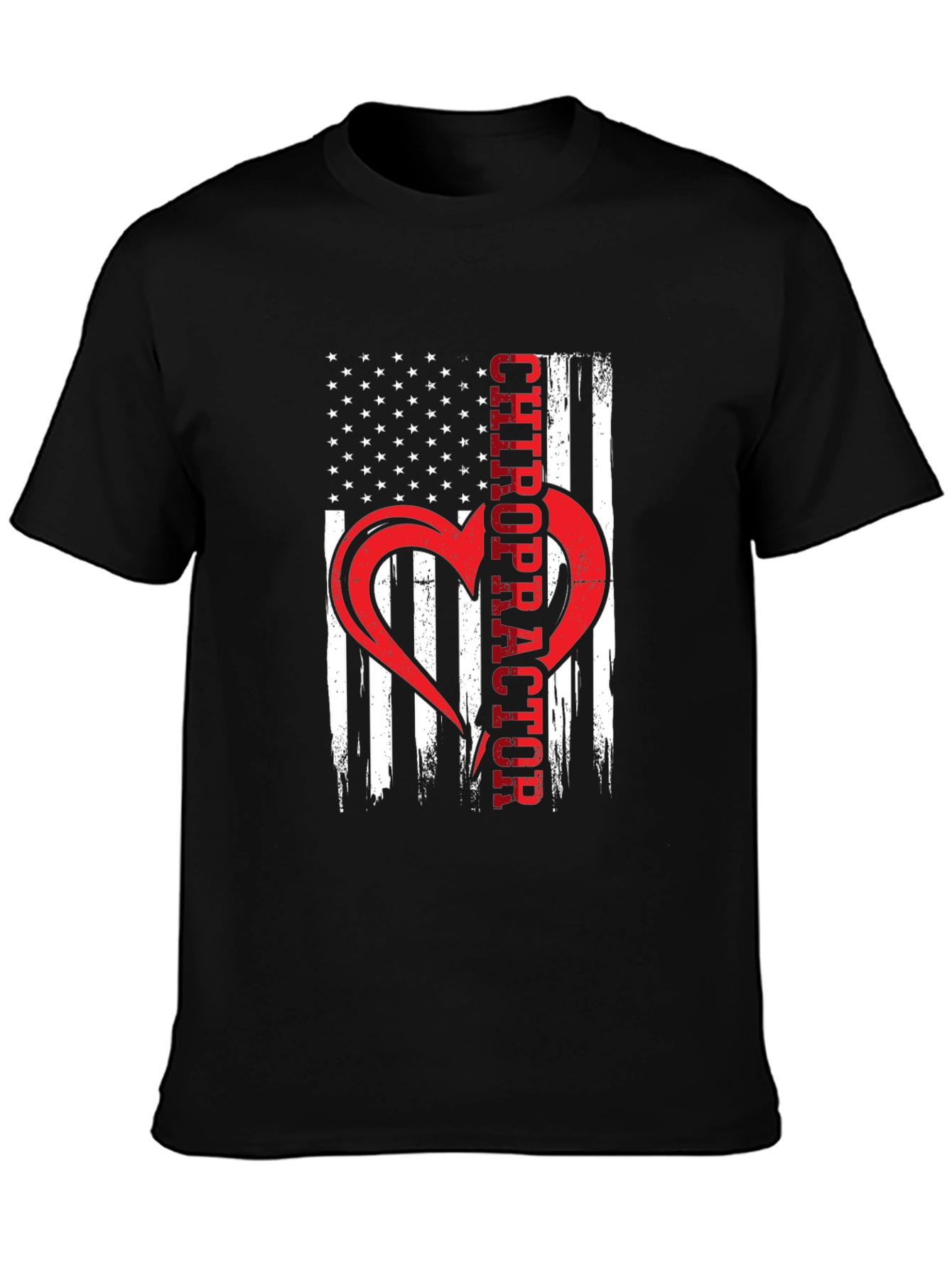 Chiropractor American Flag Heart T-Shirt