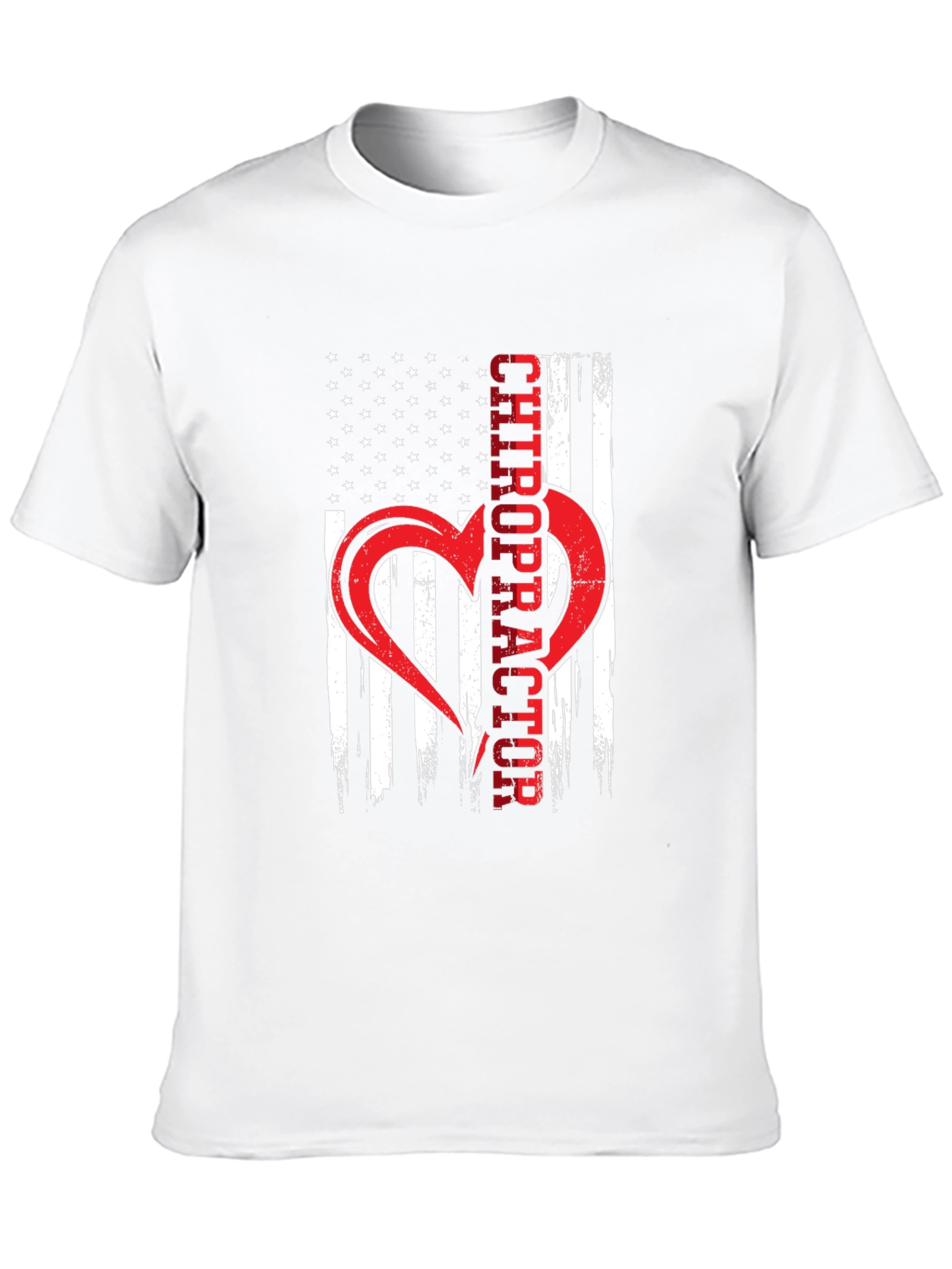 Chiropractor American Flag Heart T-Shirt