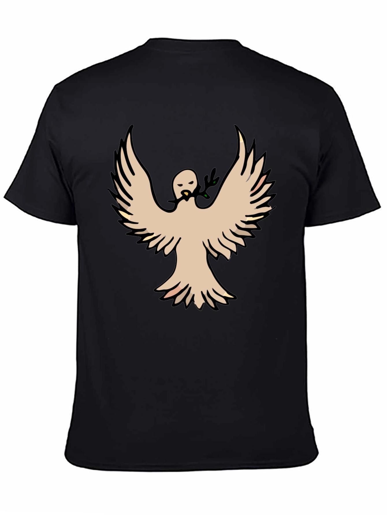 Peace Dove Graphic Tee - Black Cotton Blend